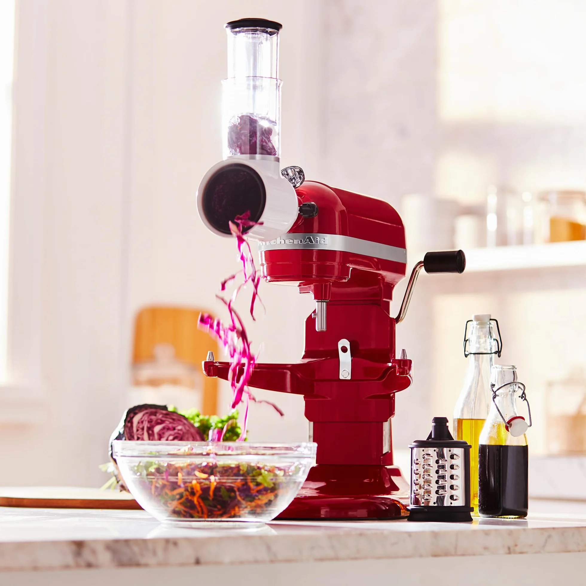 KitchenAid 5KSMVSA Affettatore/Grattugia per alimenti freschi, Accessorio per Robot da Cucina KitchenAid