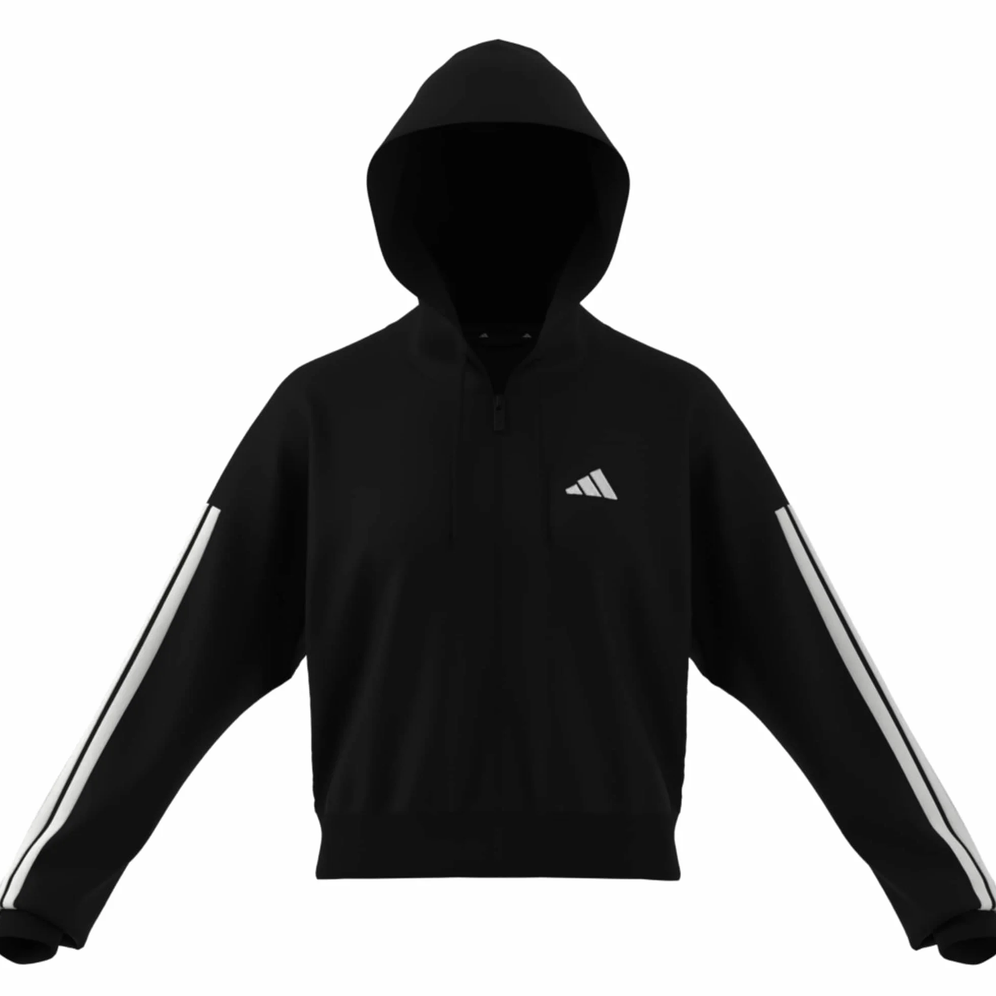 adidas Women Felpa con Cappuccio Essentials 3-Stripes French Terry Full-Zip