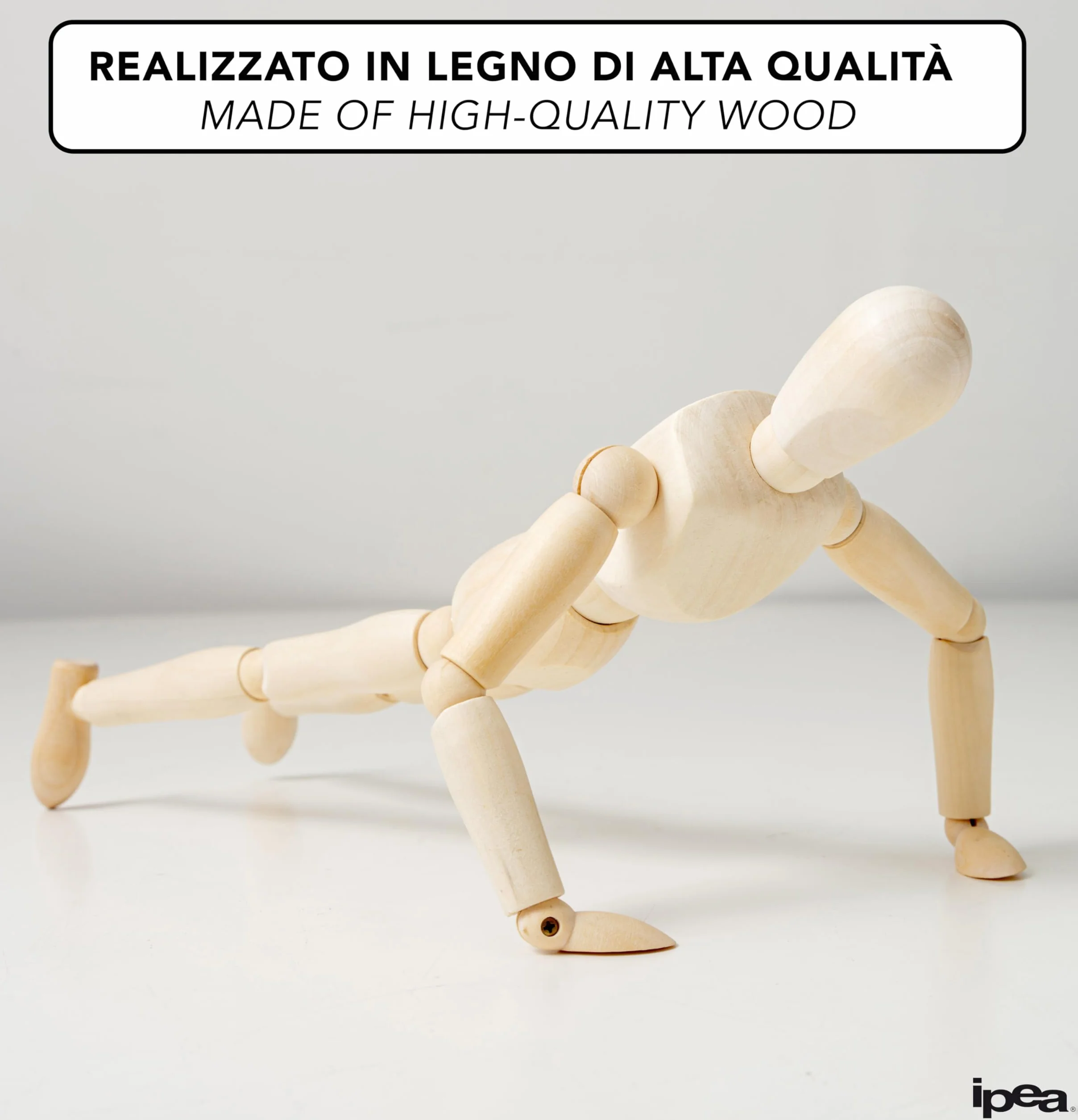 IPEA Manichino in Legno da Disegno 30 cm Snodabile Flessibile Figura con Base