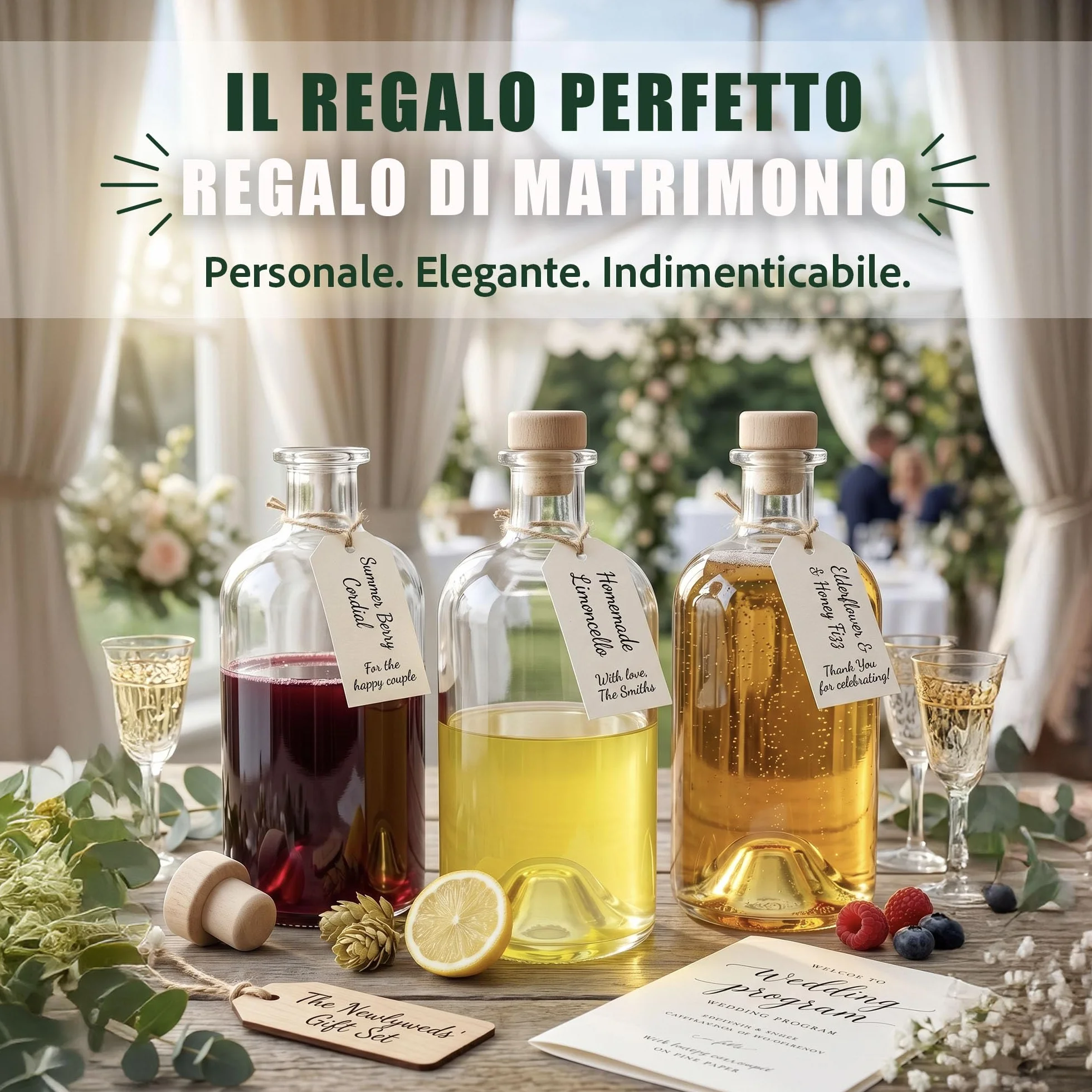 Bottiglie di vetro vuote 500 ml 10 pezzi bianco per vino liquori aceto olio