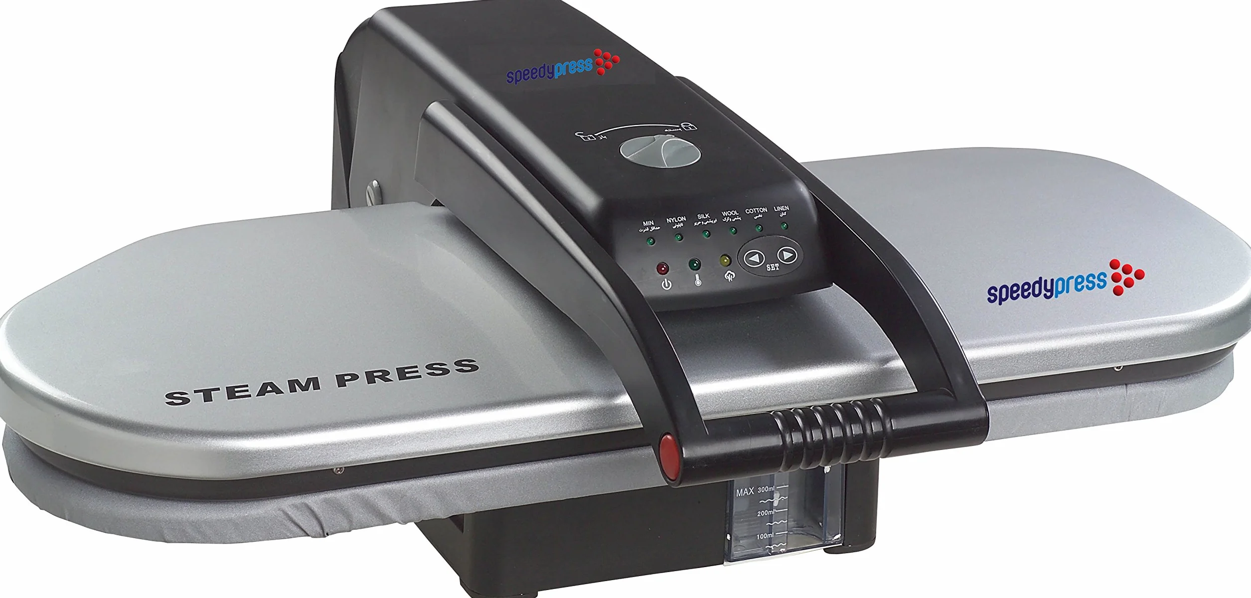 Pressa da Stiro a Vapore (Ferro) / Stireria Stampa ESP di Speedypress con Telescopico Regolabile in Altezza Stirare da Tavolo Supporto (+ GRATIS Copriasse Extra e Fondo in Schiuma RRP 45,00 € + Altri Accessori)