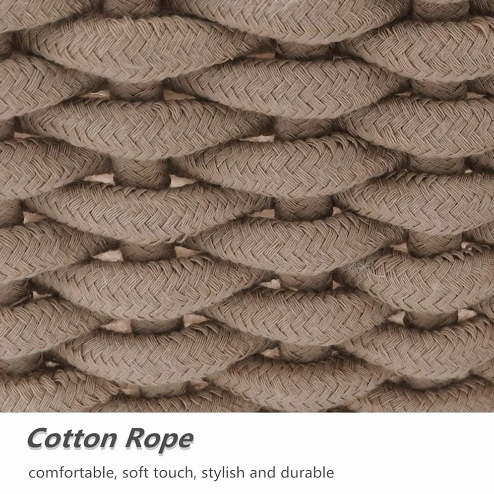 Cestini in Corda di Cotone Set di 3 Organizer Decorativi Naturali Rettangolari Icegrey