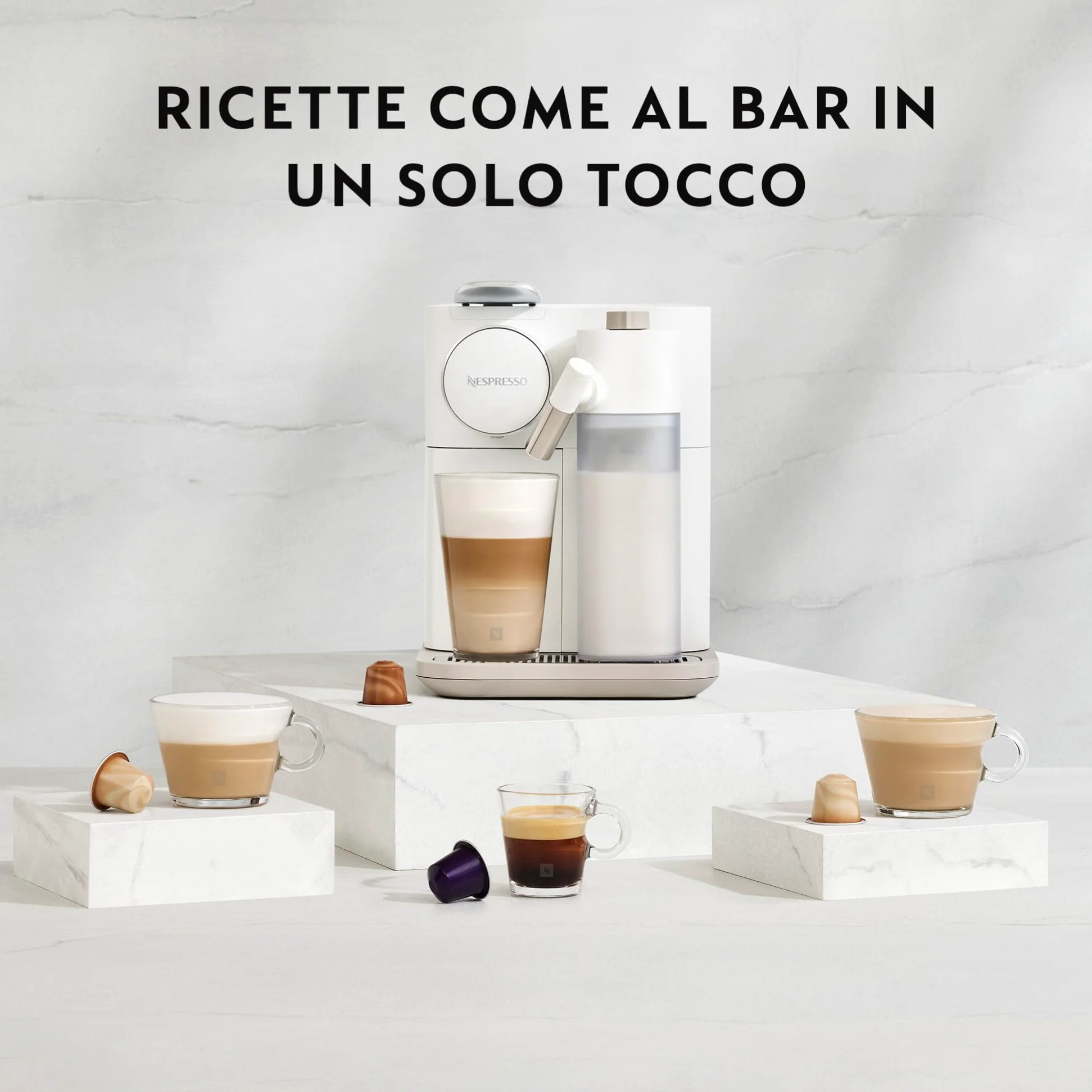 De'Longhi Nespresso Gran Lattissima EN640.B, Macchina per Caffè Automatica, Macchina per Caffè a Capsule, Schiumatura Automatica del Latte, Pressione 19 Bar, Cappuccino, 1400W, Nero