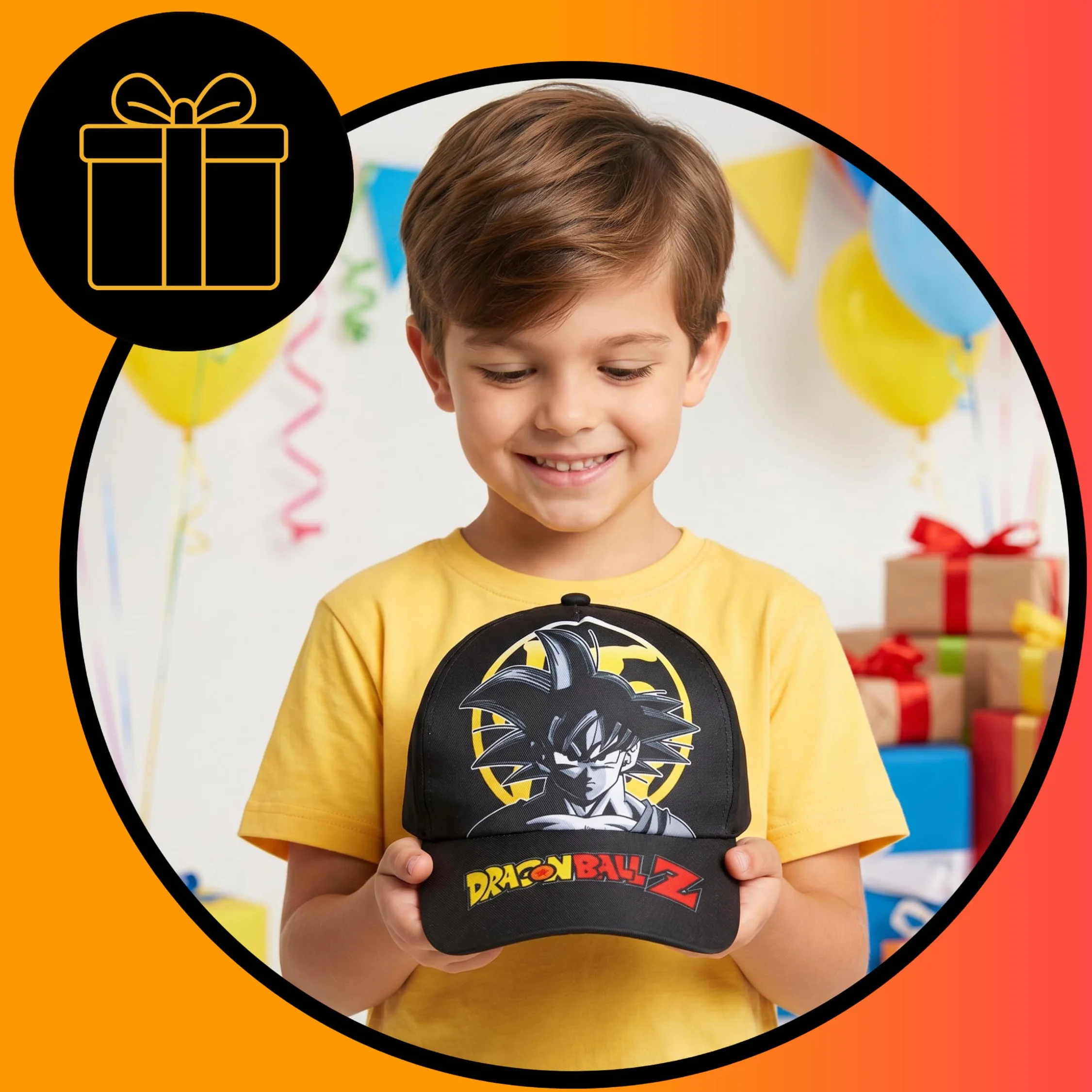 Cappello Dragon Ball Z Goku Baseball Berretto Estivo Ragazzo Nero