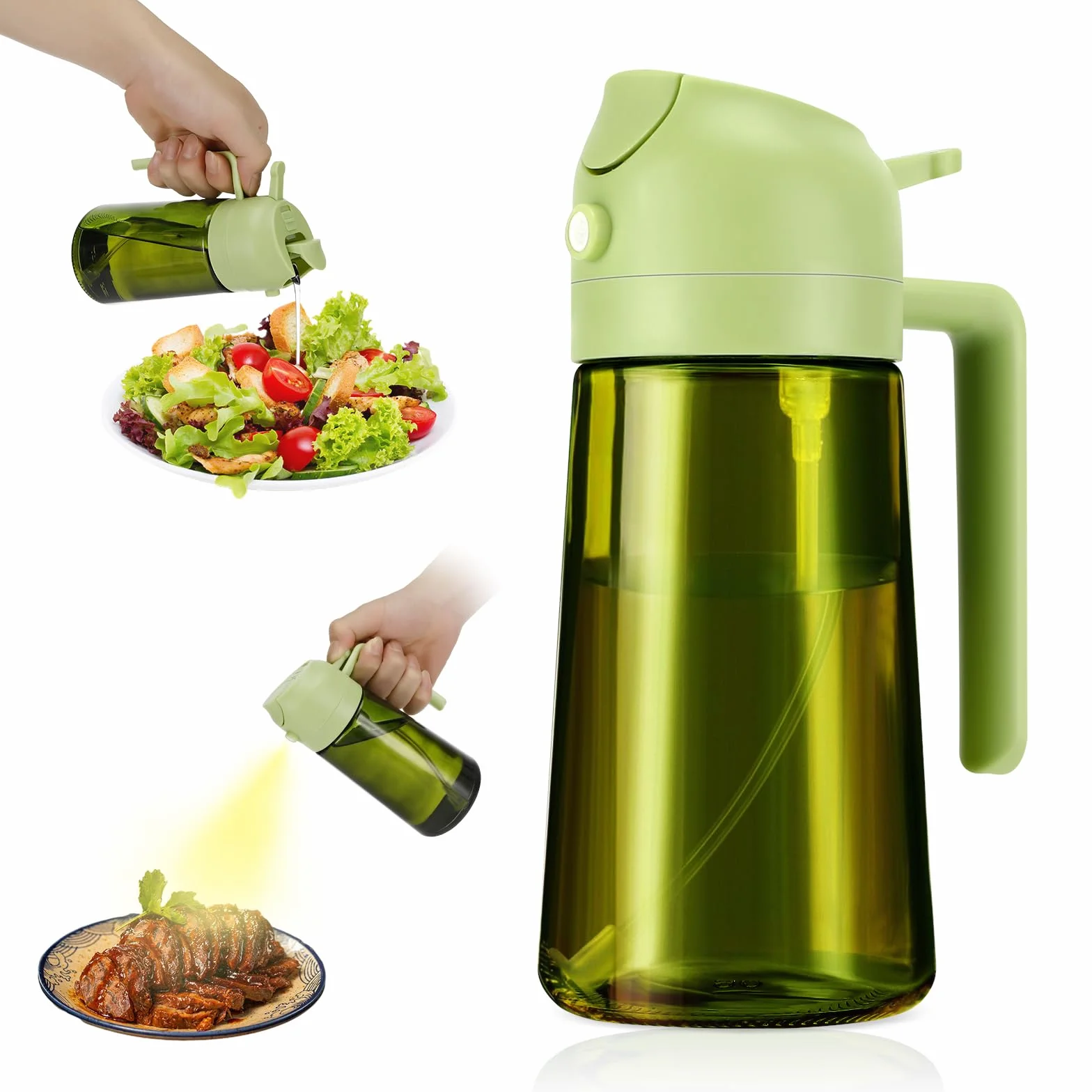 Spruzzatore di olio 2 in 1 per cucina 470 ml con blocco