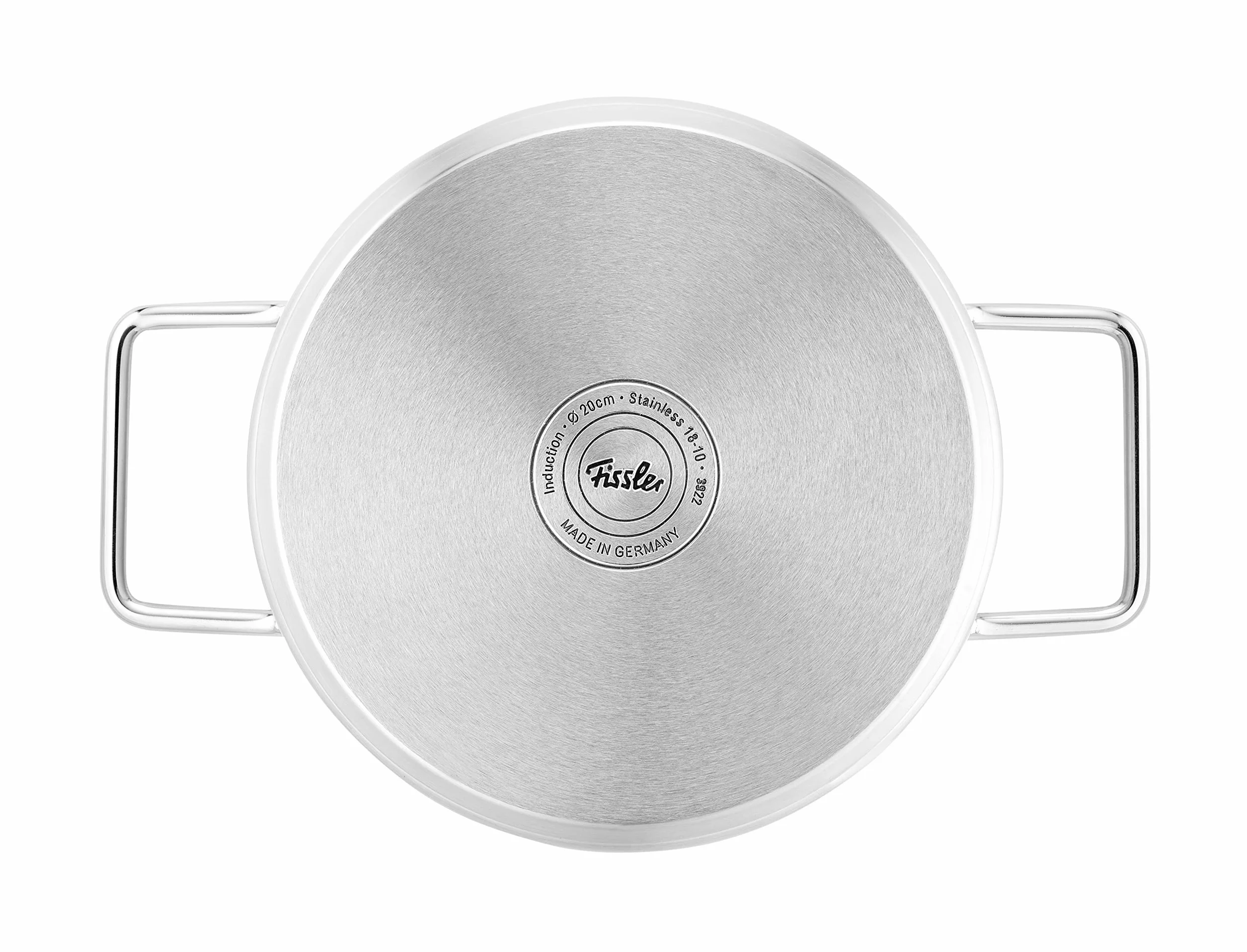 Fissler Pure Collection - Set di pentole in acciaio inox, 6 pezzi, pentole con coperchi in metallo (3 pentole, 1 padella, 1 casseruola, padella Ceratal Comfort 24 cm), compatibile induzione