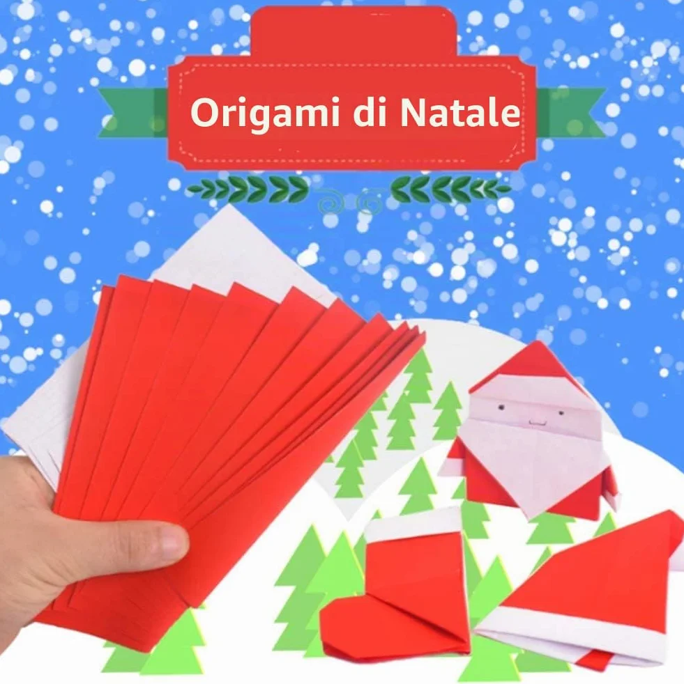 Molinter Paper 100 fogli quadrati per origami rosso/bianco per artigianato