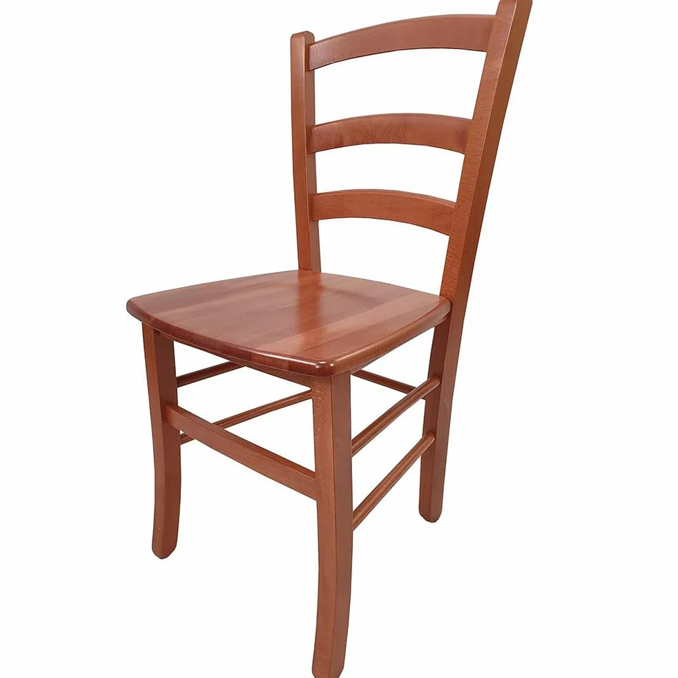 VIRSUS Set 4 Sedie Paesana in Legno Massello, Misura 43x42x86 cm, Sedia Tradizionale Robusta, per Casa, Cucina, Agriturismo, Ristorante, Made in Italy (Noce Scuro)
