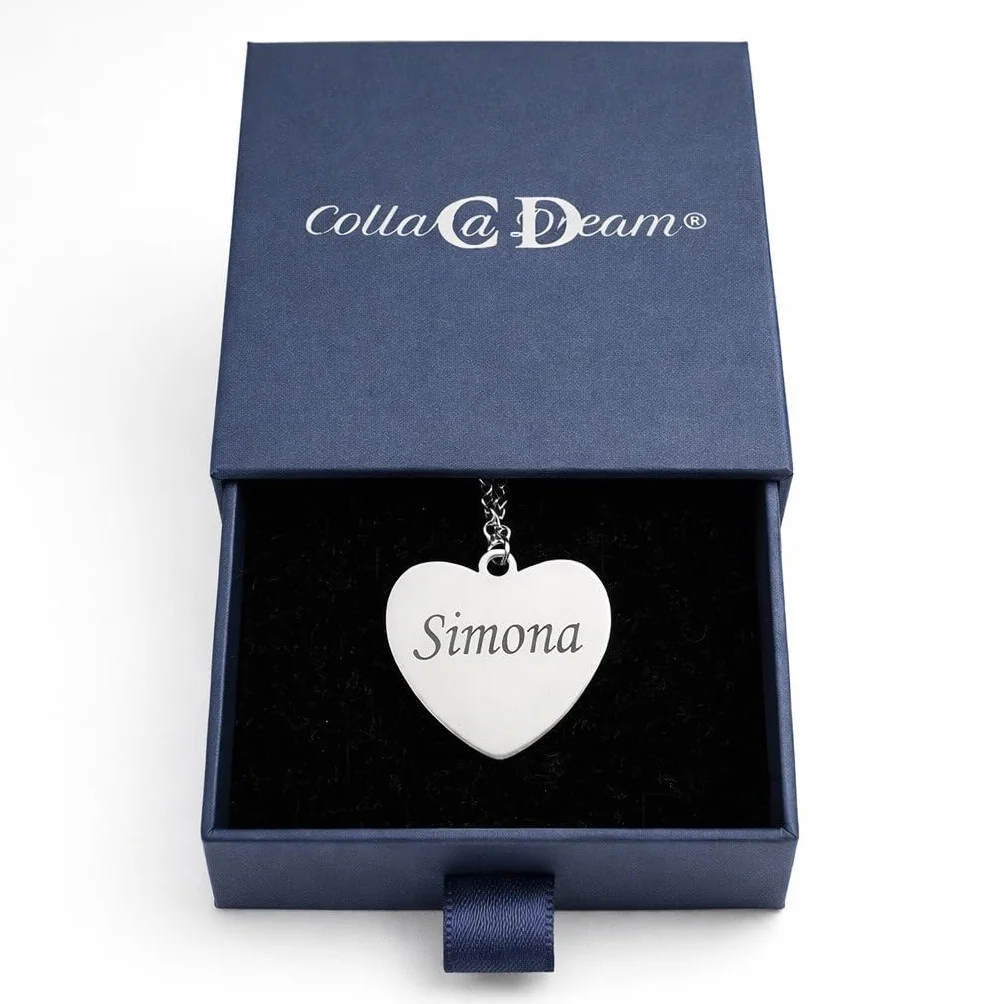 Collana Donna Acciaio Inossidabile Cuore Personalizzato Foto Incisione Regalo Coppia Anniversario