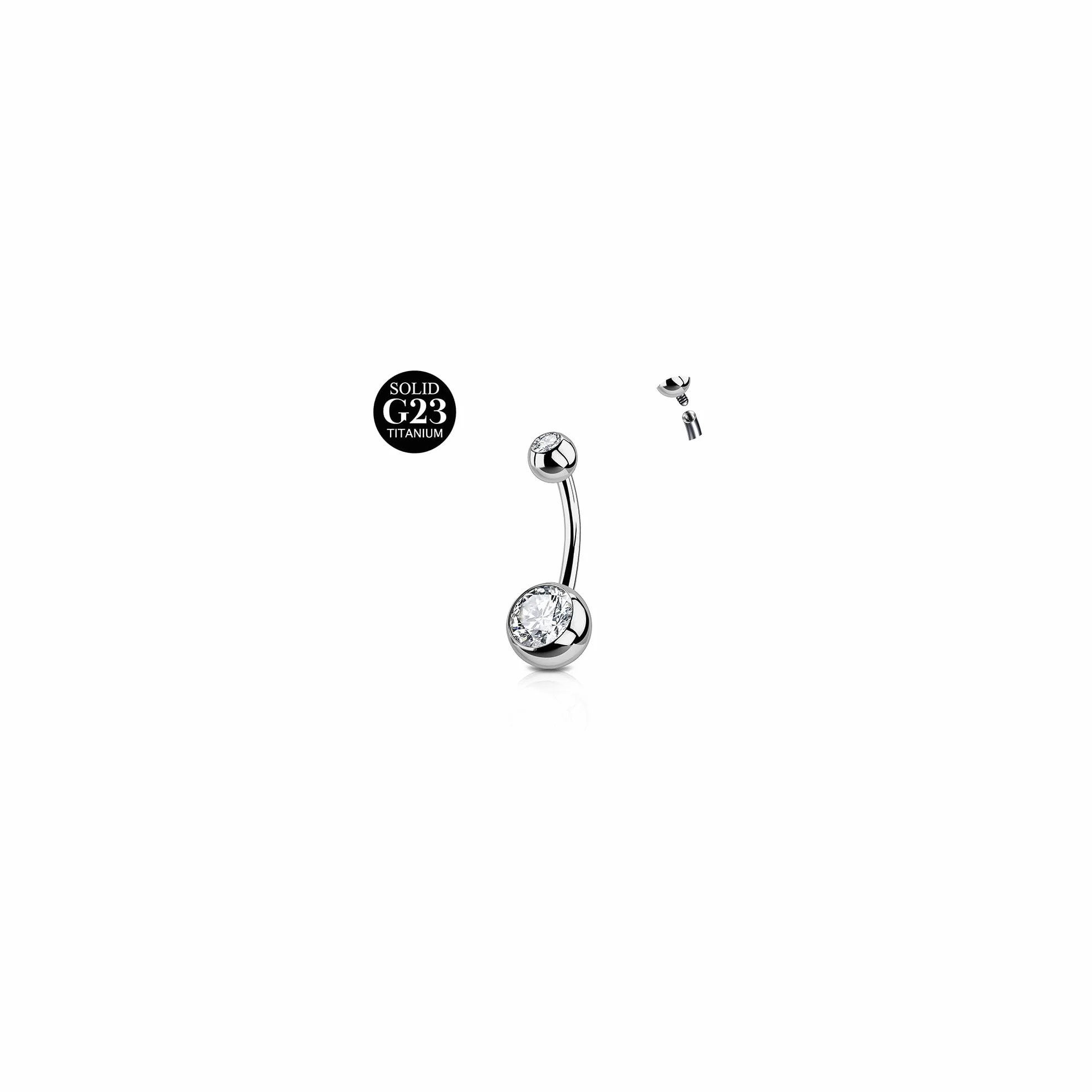 AceFun Piercing ombelico Titanio argento Oro 6mm-16mm 14G solido Barbell barra curva
