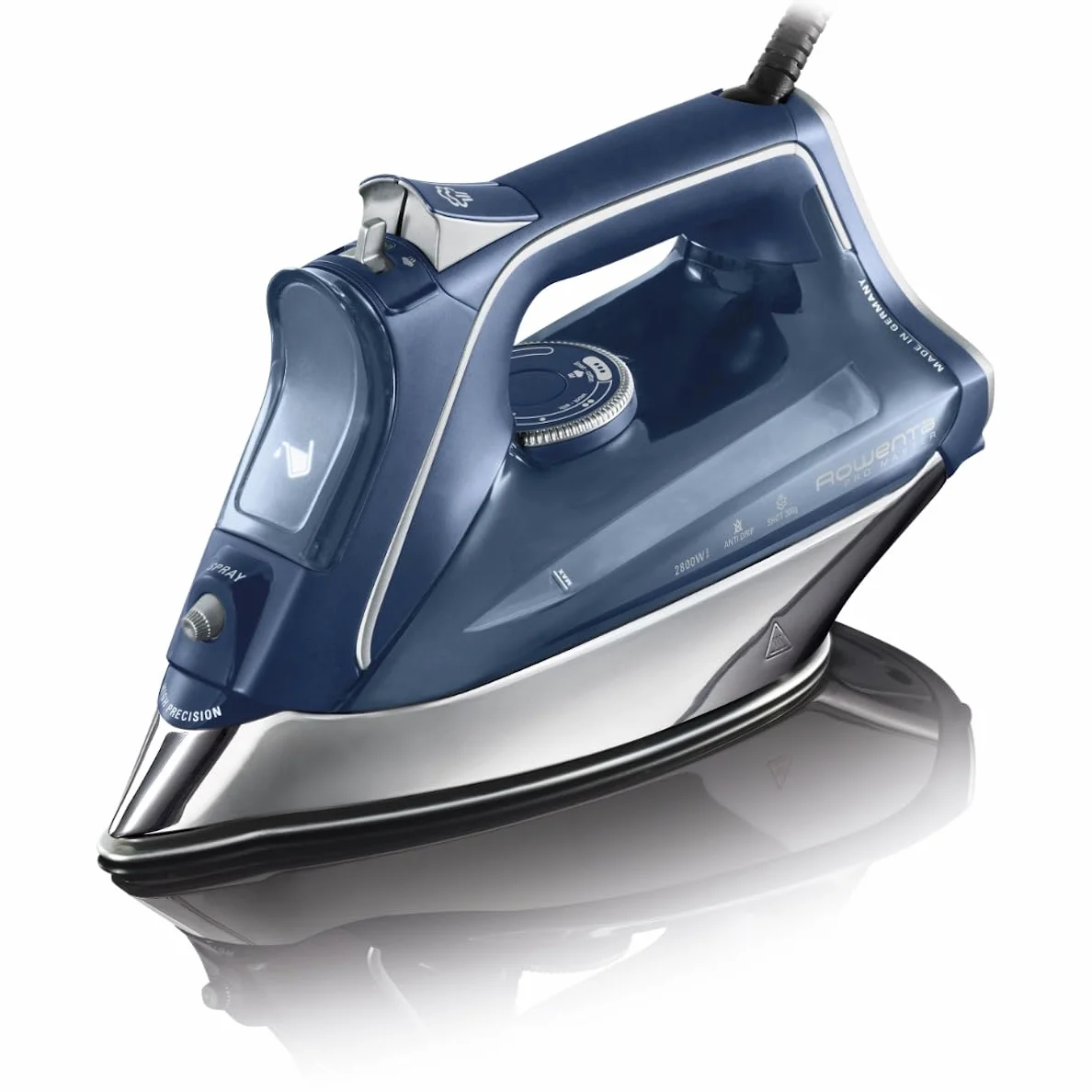 Rowenta DW8215D1 PRO Master Ferro da Stiro a Vapore, Con Funzione Anticalcare, Erogazione Continua da 45 g/min, Potenza 2800 W, Acciaio Inossidabile, Blu