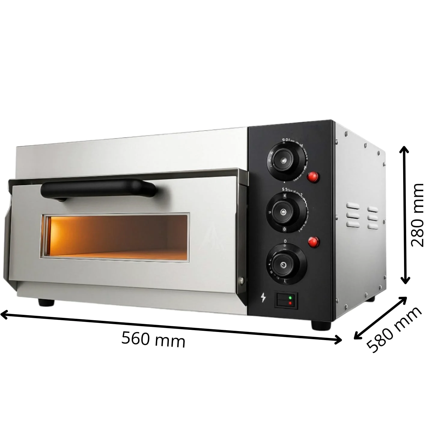 Forno per pizza elettrico compatto 40 cm Forno per pizza professionale Forno in acciaio inox Cottura precisa Forno per pizza per ristoranti Pizzerie Catering Forno Compatto e Potente Forno per Pizza