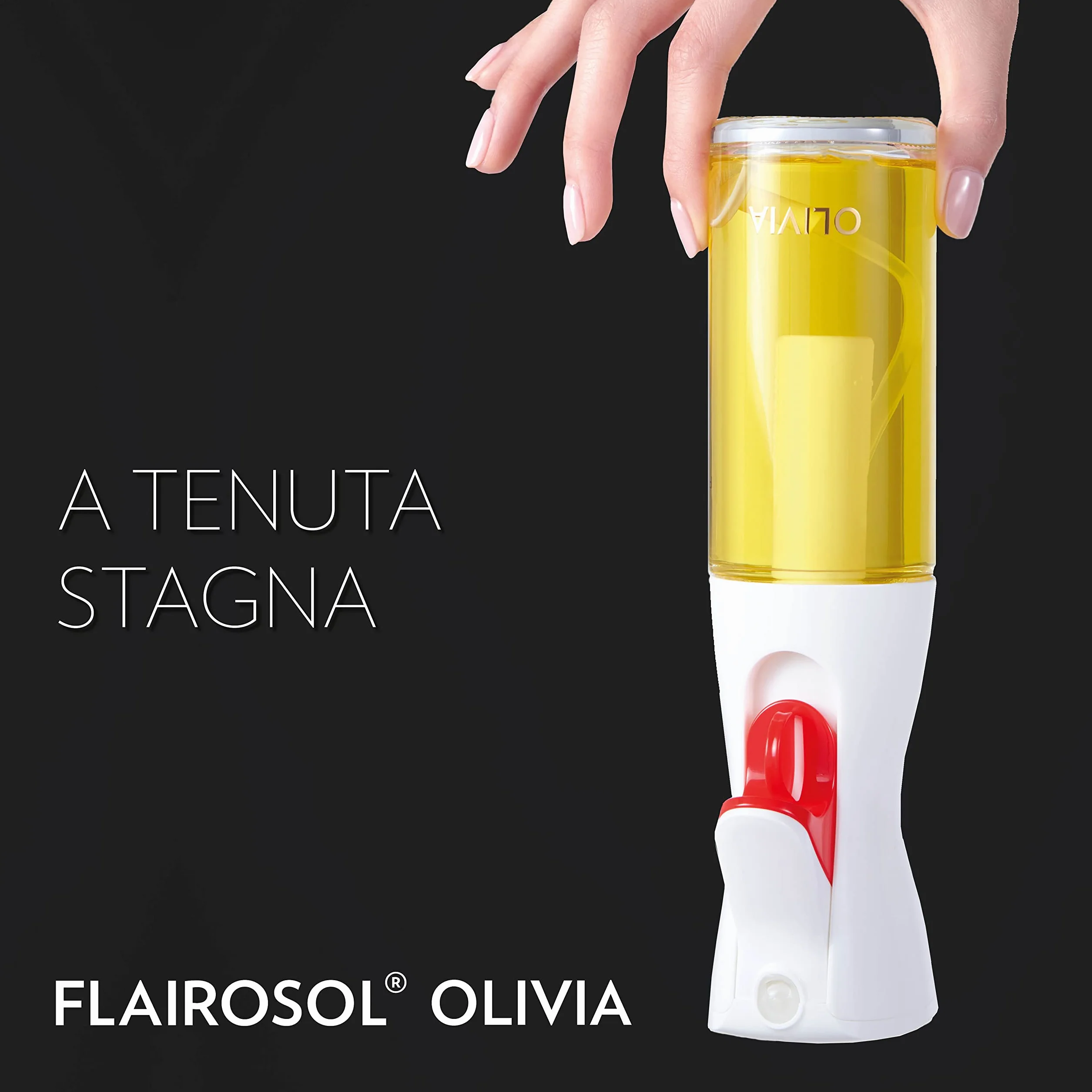 FLAIROSOL OLIVIA Spruzzatore di Olio in Vetro 130ml - Tecnologia a Spruzzo Continuo con Controllo Porzioni