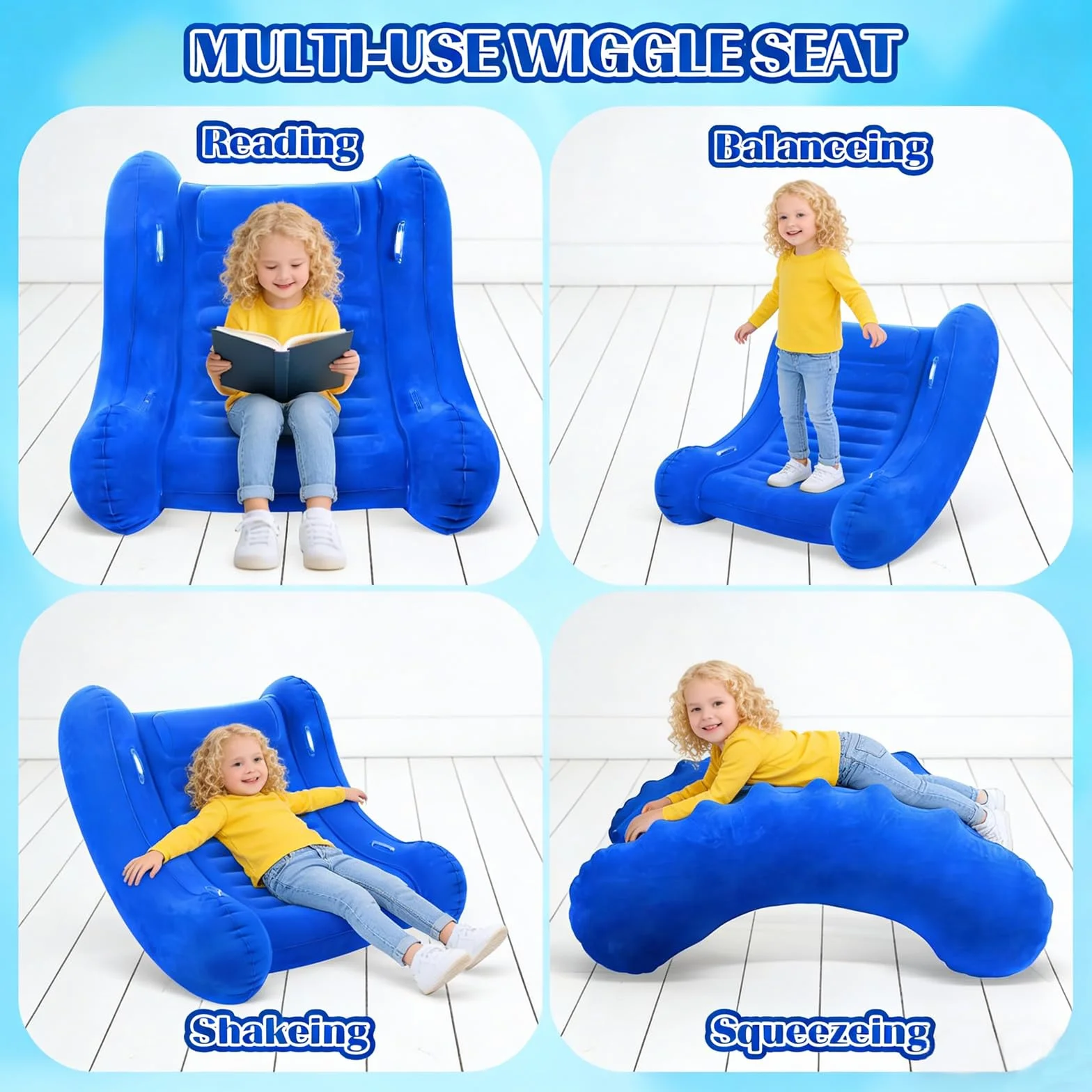 Sedia a dondolo sensoriale per bambini (blu)