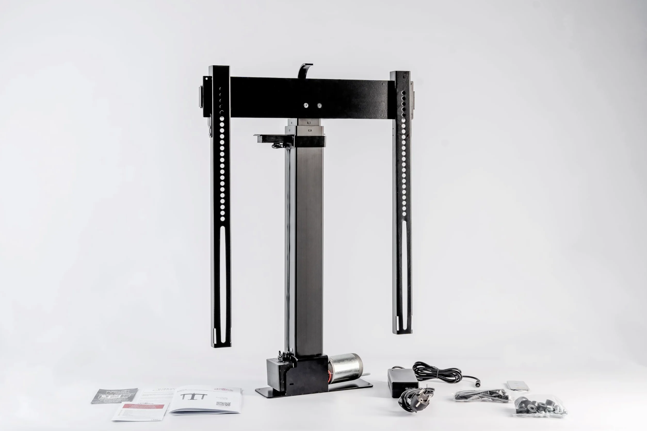 SABAJ M&D Supporto TV Motorizzato per TV fino a 65" / 80 kg, corsa 855 mm, VESA 100×100-600×600, Design Modulare