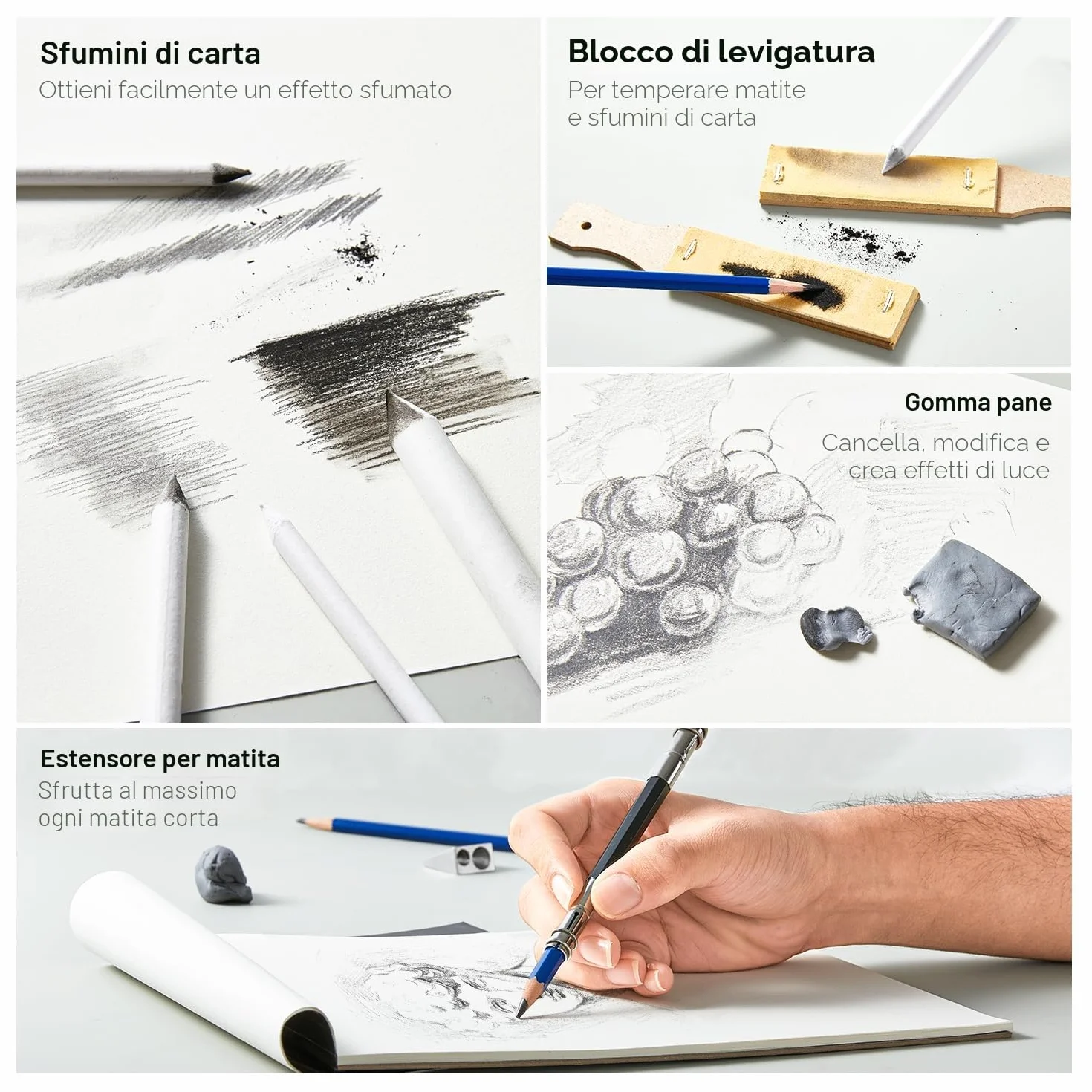 Shuttle Art Kit Matite da Disegno Professionale,Pacchetto 103 Set Matite da disegno Set Disegno Schizzo con Matite Colorate e da Schizzo Grafite in Astuccio Portatile, Bambini, Adulti Artisti