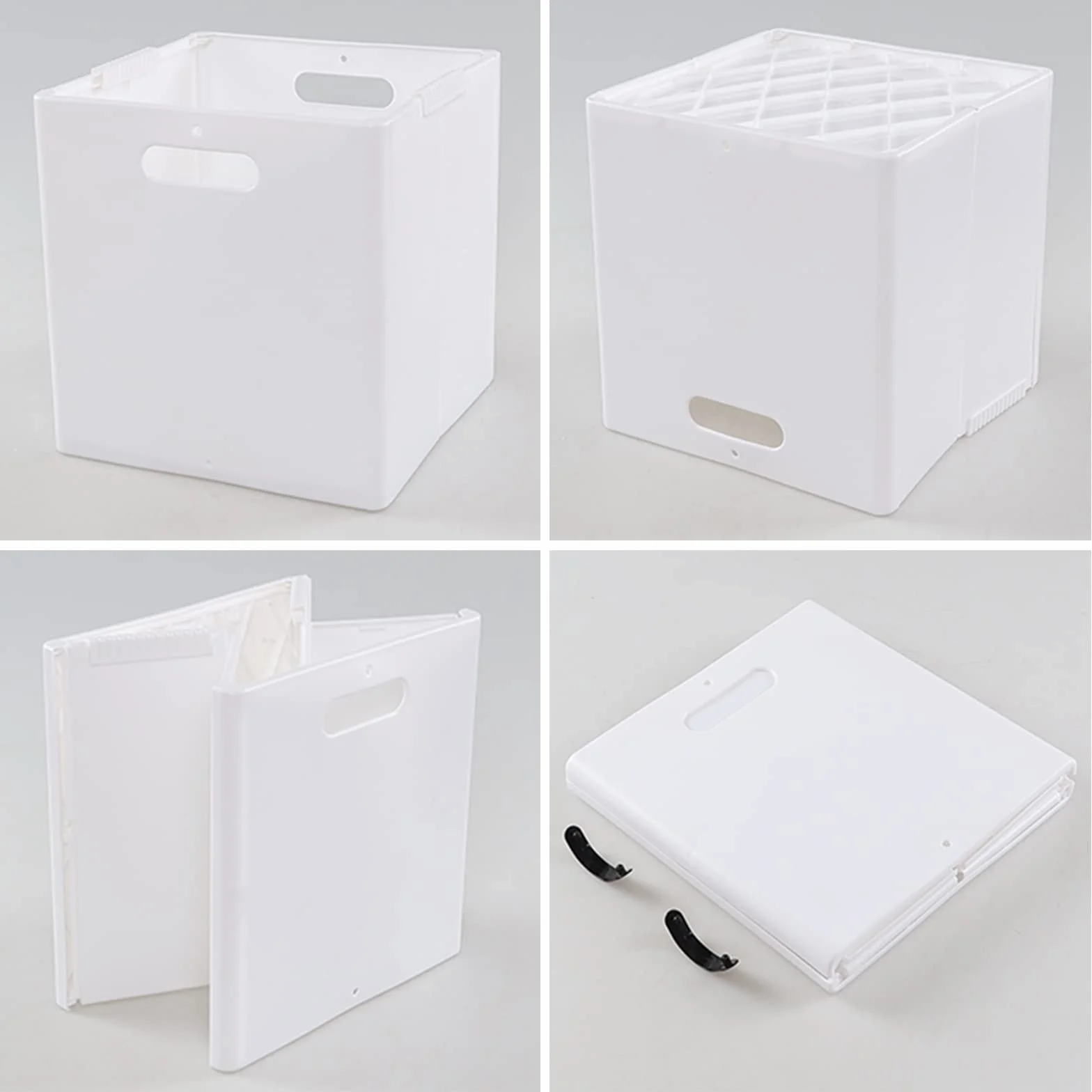 Cubi Portaoggetti Pieghevoli in Plastica, 4 Pezzi, Bianco