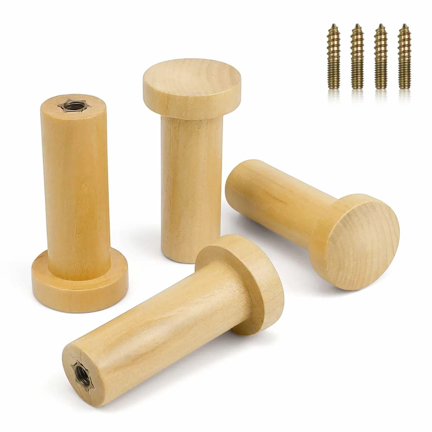 Ganci Appendiabiti da Parete Cilindrico 4 Pezzi con Viti Montaggio per Appendere Asciugamani, Vestiti, Cappelli, Borse