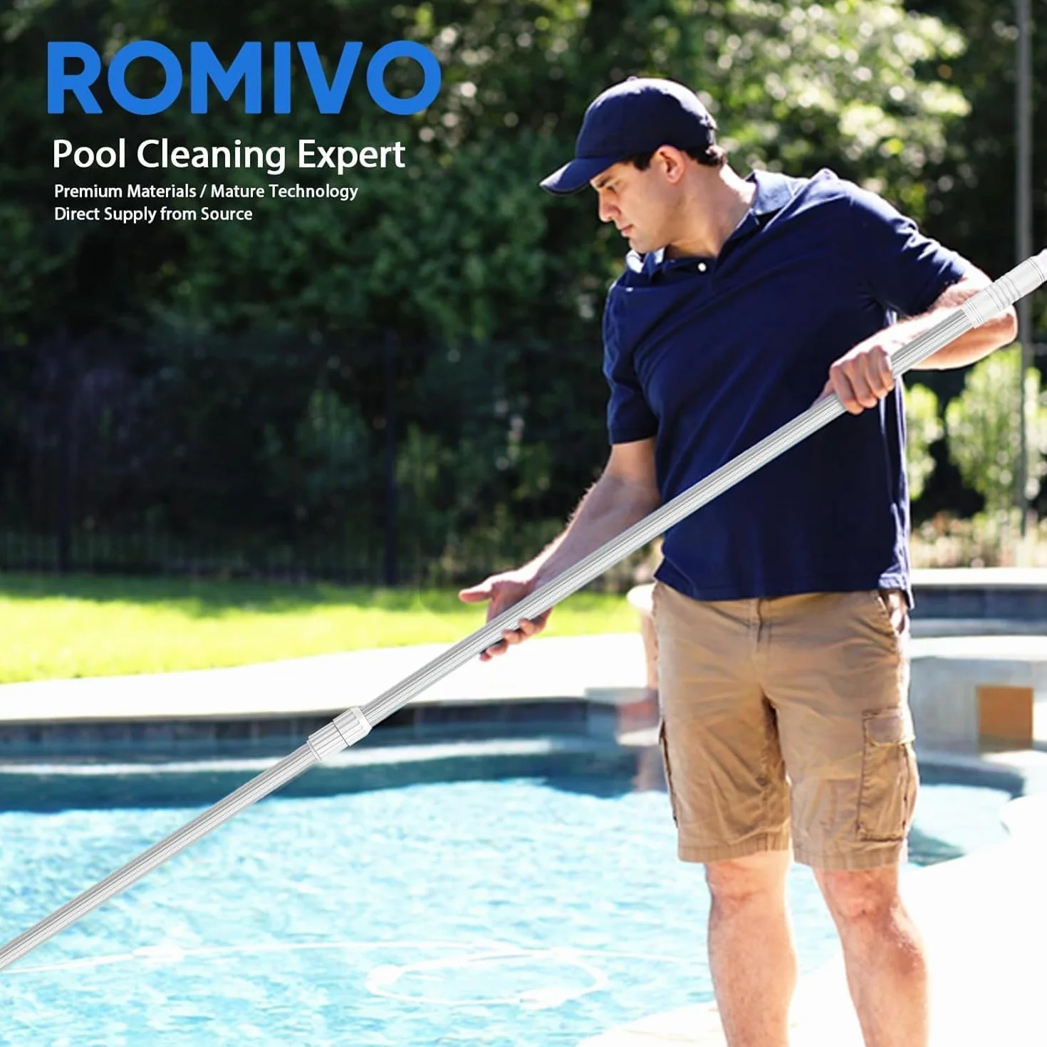 Asta Telescopica per Piscina Alluminio 1,4-4,58 m – Manico in Alluminio a 3 Sezioni, Estensibile per Skimmer, Spazzola e Pulizia del Fondo, Robusta e Leggera per Piscine e Stagni
