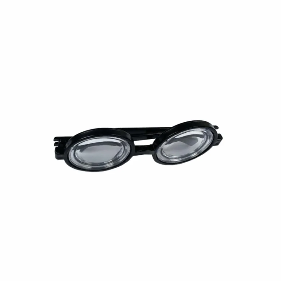 Occhiali Nerd Rotondi Neri con Lenti Spesse, Montatura Classica. Accessorio Carnevalesco