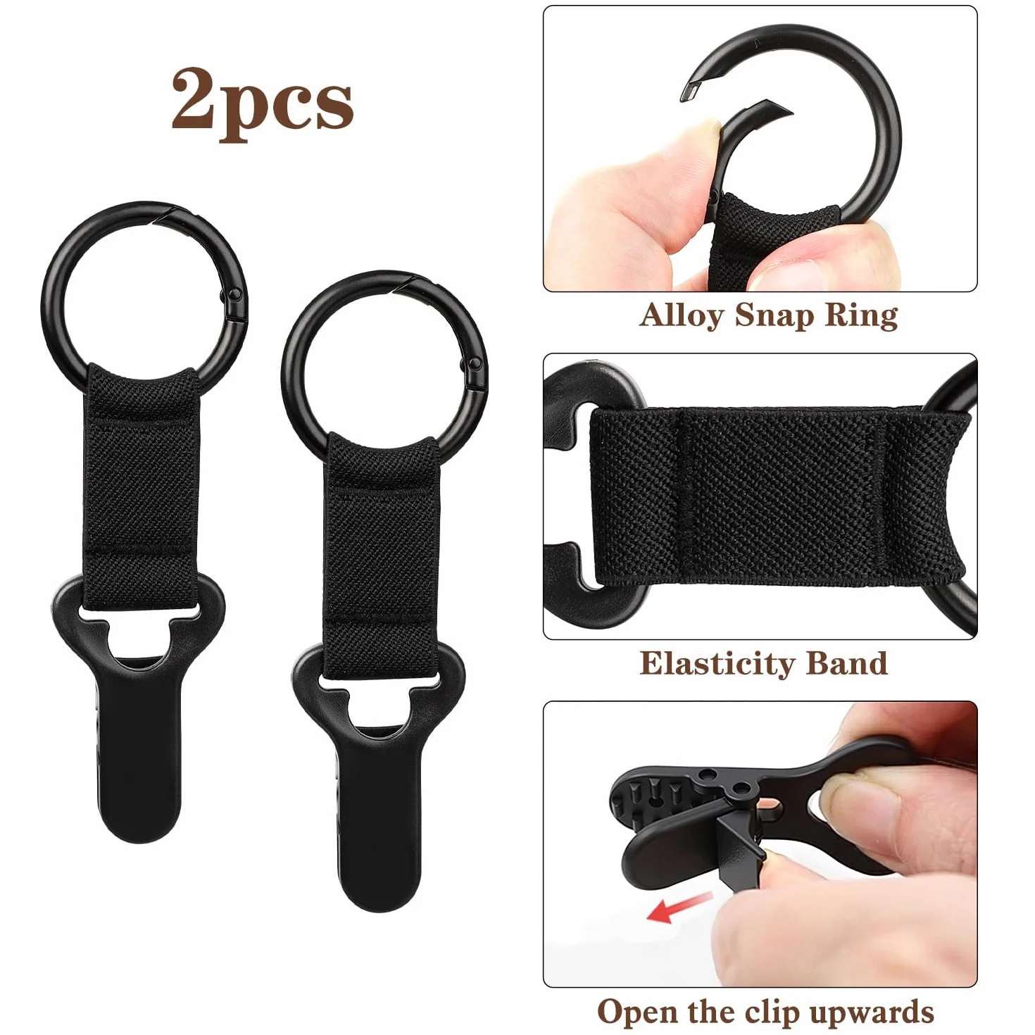 Clip Cappello, 2 Pezzi Clip Porta Cappello, Clips per Cappellini da Viaggio, Multifunzionale Cappellini Clips, per Borsa da Viaggio, Valigia, Accessori per Borse (A)