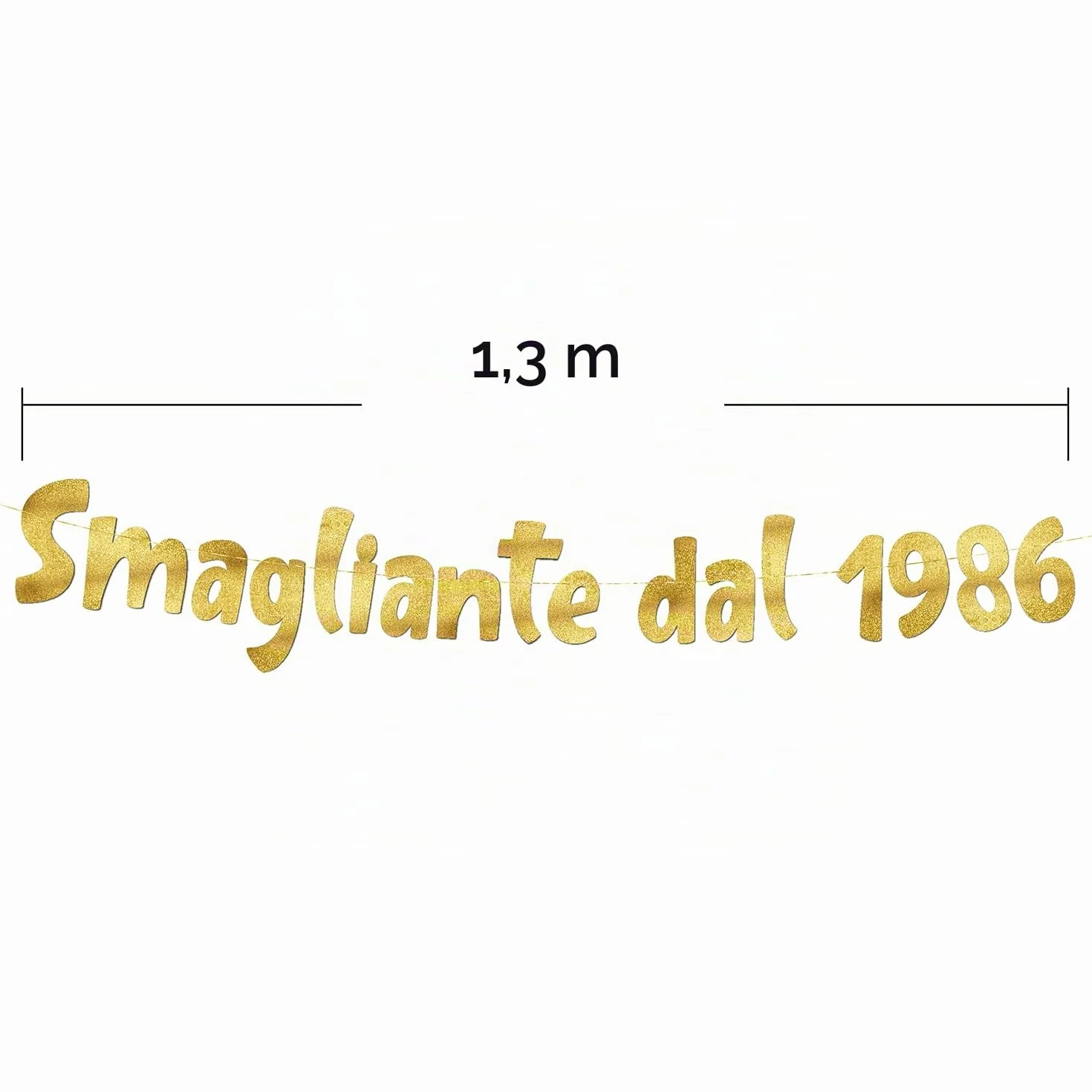 40° Compleanno Striscione "Smagliante Dal 1986" Oro Glitterato – Decorazioni Compleanno Divertenti, Gadget & Regali per Lei e Lui