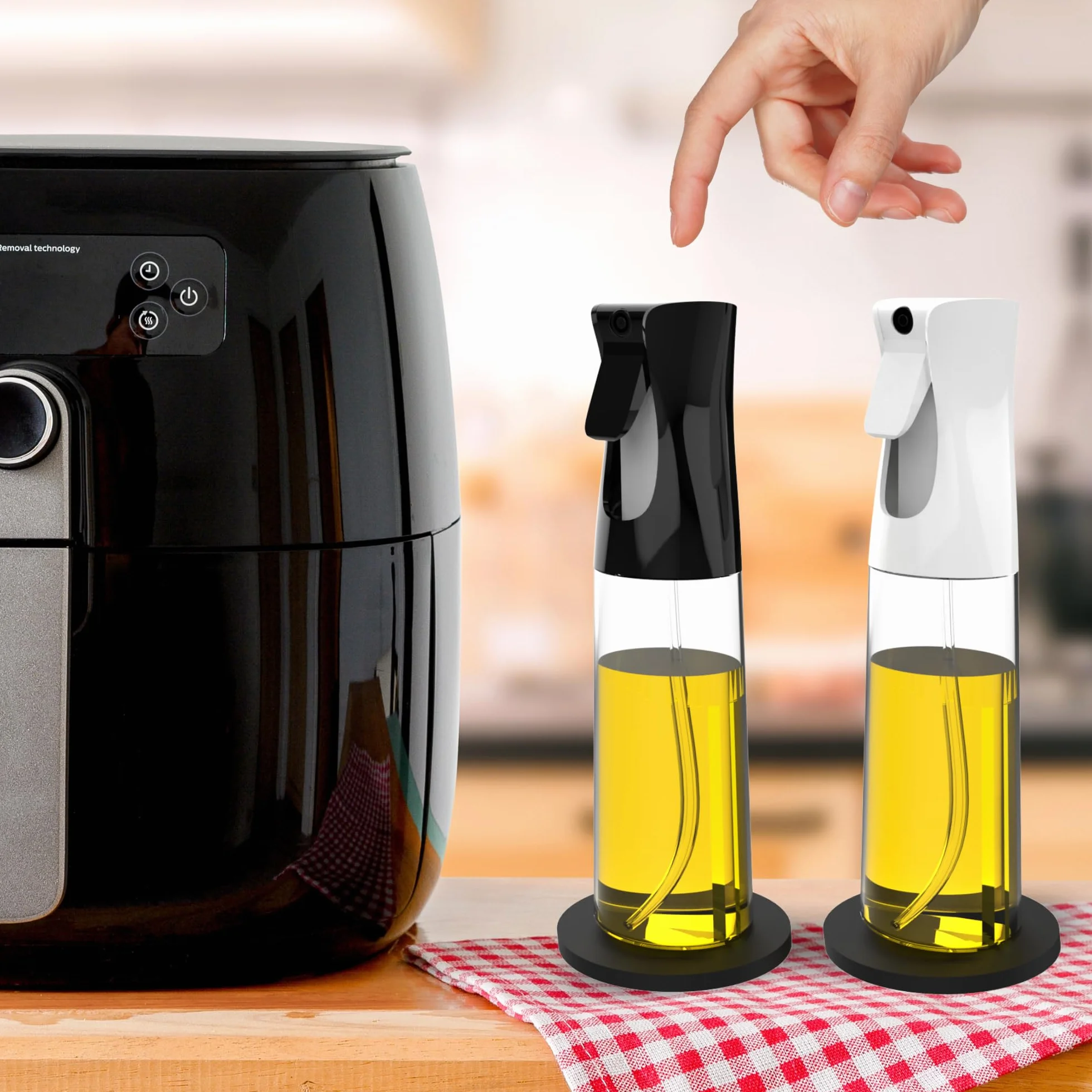 Spruzzino Olio per Friggitrice Aria 300ML 2 Pezzi Nebulizzatore Senza BPA Vaporizzatore da Cucina