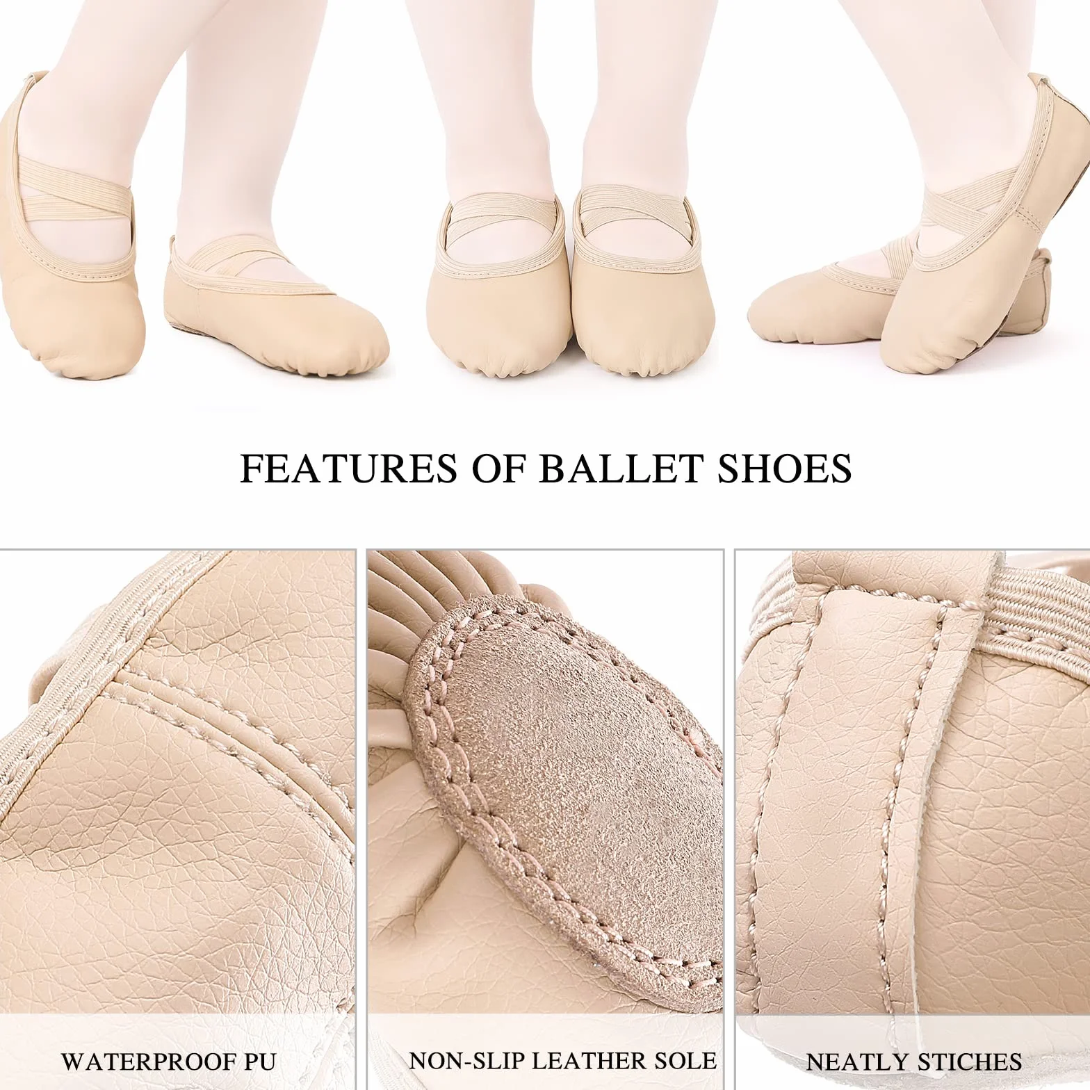 Scarpe da Ballo Classica in Pelle Ballerine per Donne