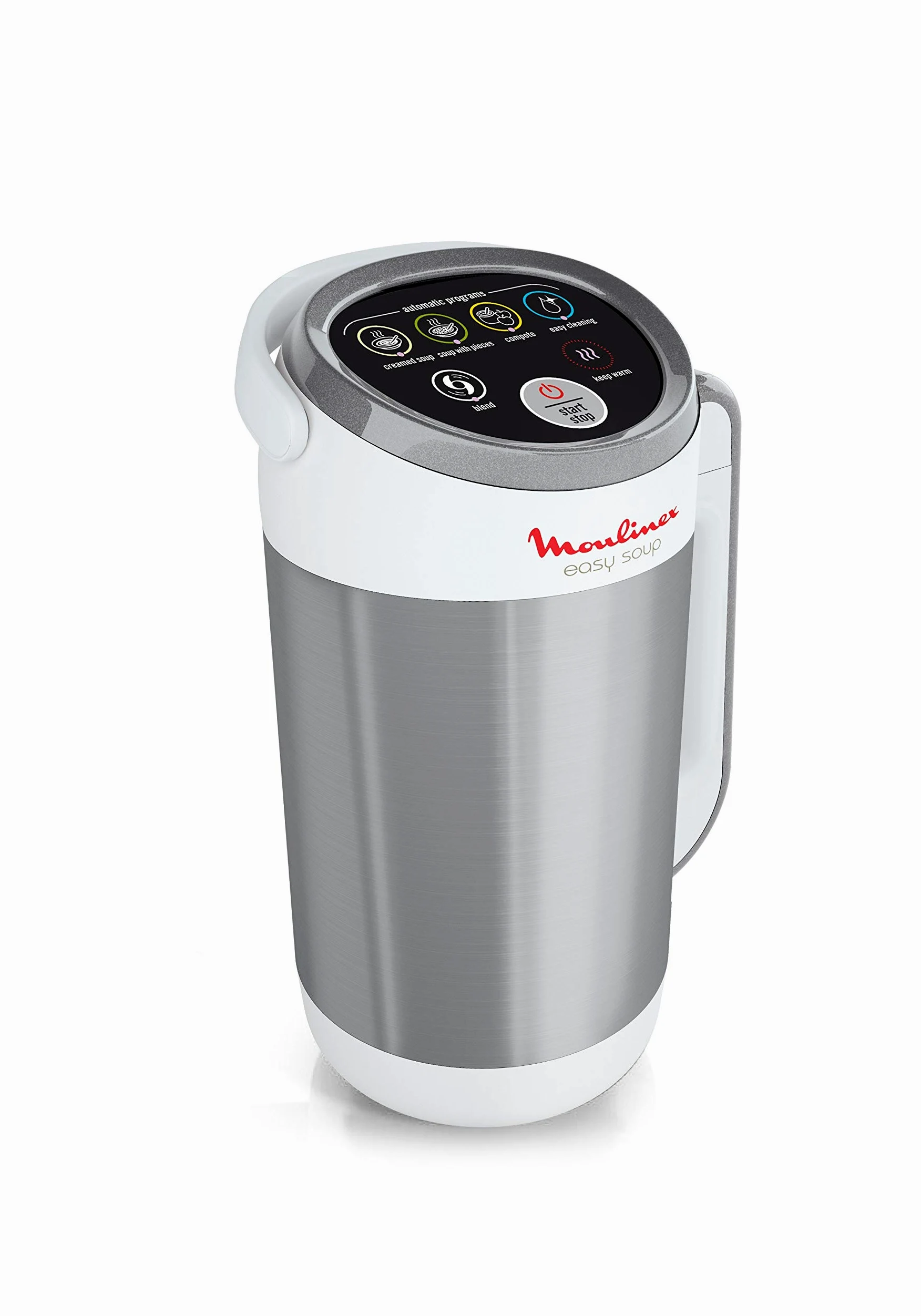 Moulinex LM841110 Easy Soup, Soup Maker con Acciaio Inossidabile, Facile Da Usare per Preparare Zuppe e Frullati, Capacità 1.2 Litri, 4 Programmi di Cottura e Sistema di Mantenimento al Caldo