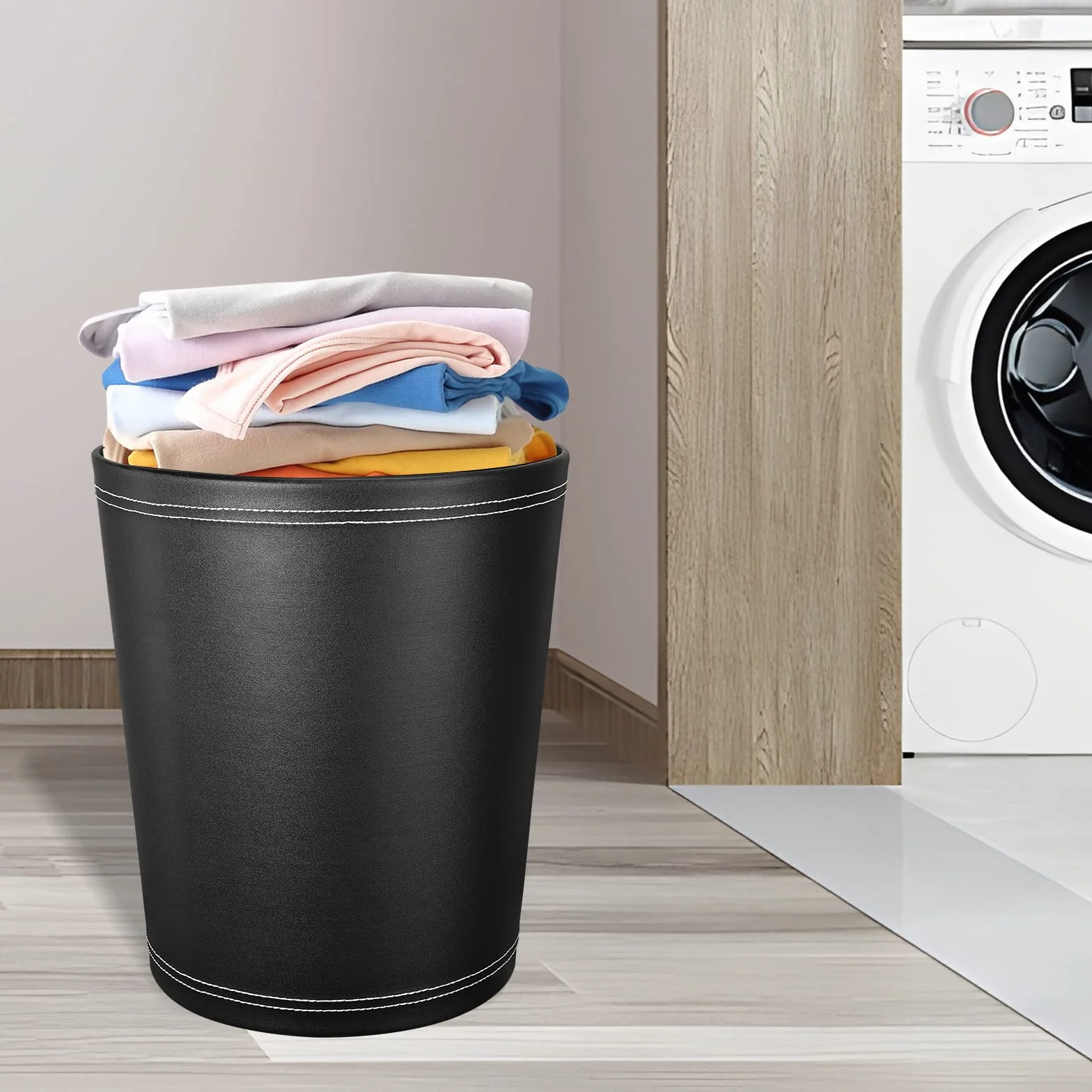 GORESE Cestino per la carta Nero pelle design moderno ufficio cucina bagno
