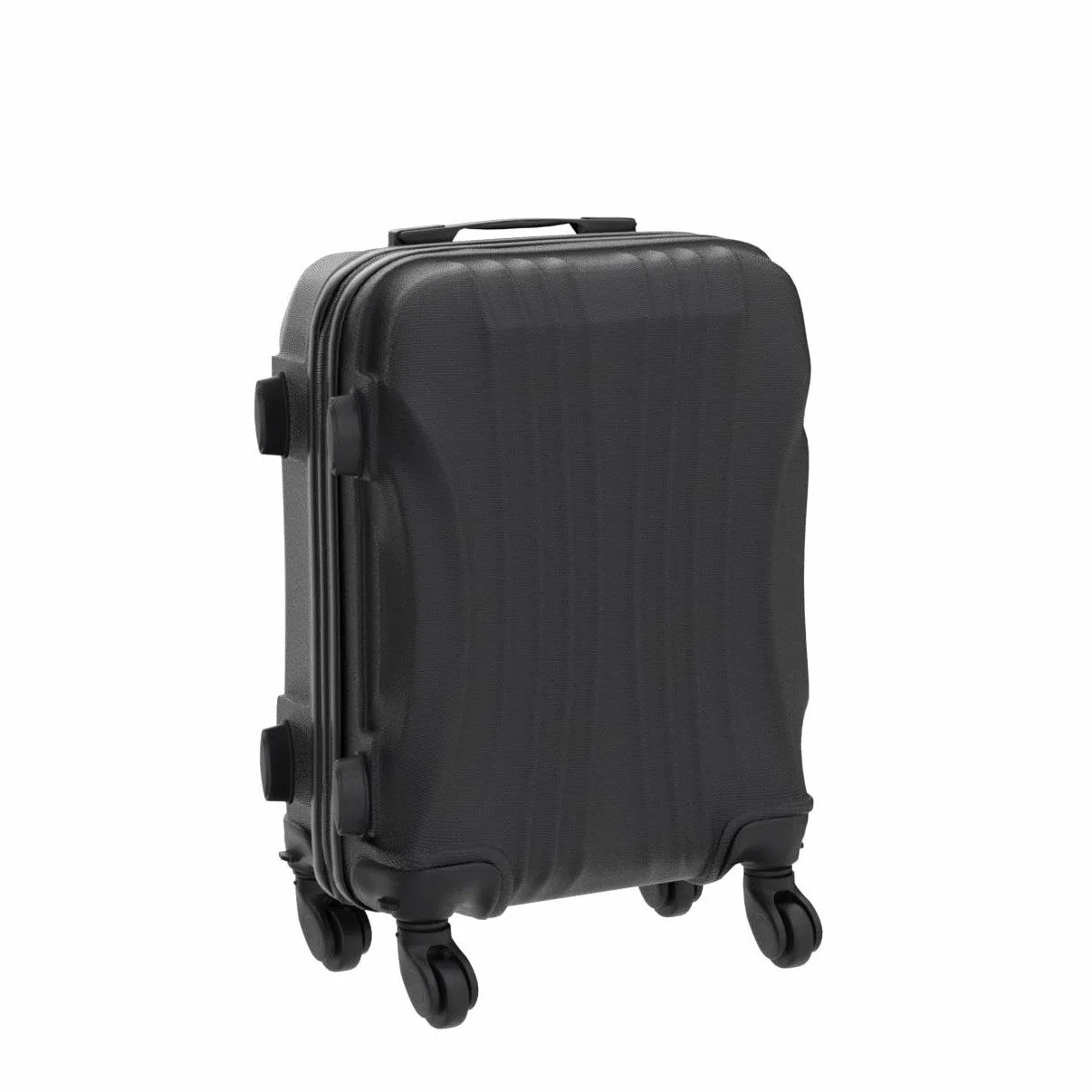 R.Leone Ryanair 55x40x20 cm Valigia Trolley Bagaglio a mano 4 Ruote Ultraleggero ABS Nero