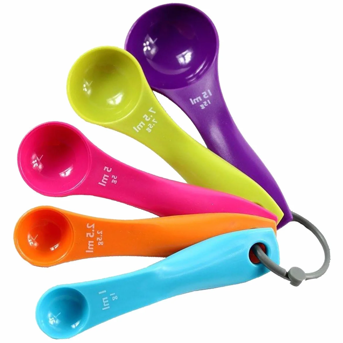 Set cucchiaini dosatori - 5 cucchiai dosatori Colorati con Diverse capacità,misurini Cucina,cucchiai dosatori in plastica per Strumenti dosatori per liquidi e polveri
