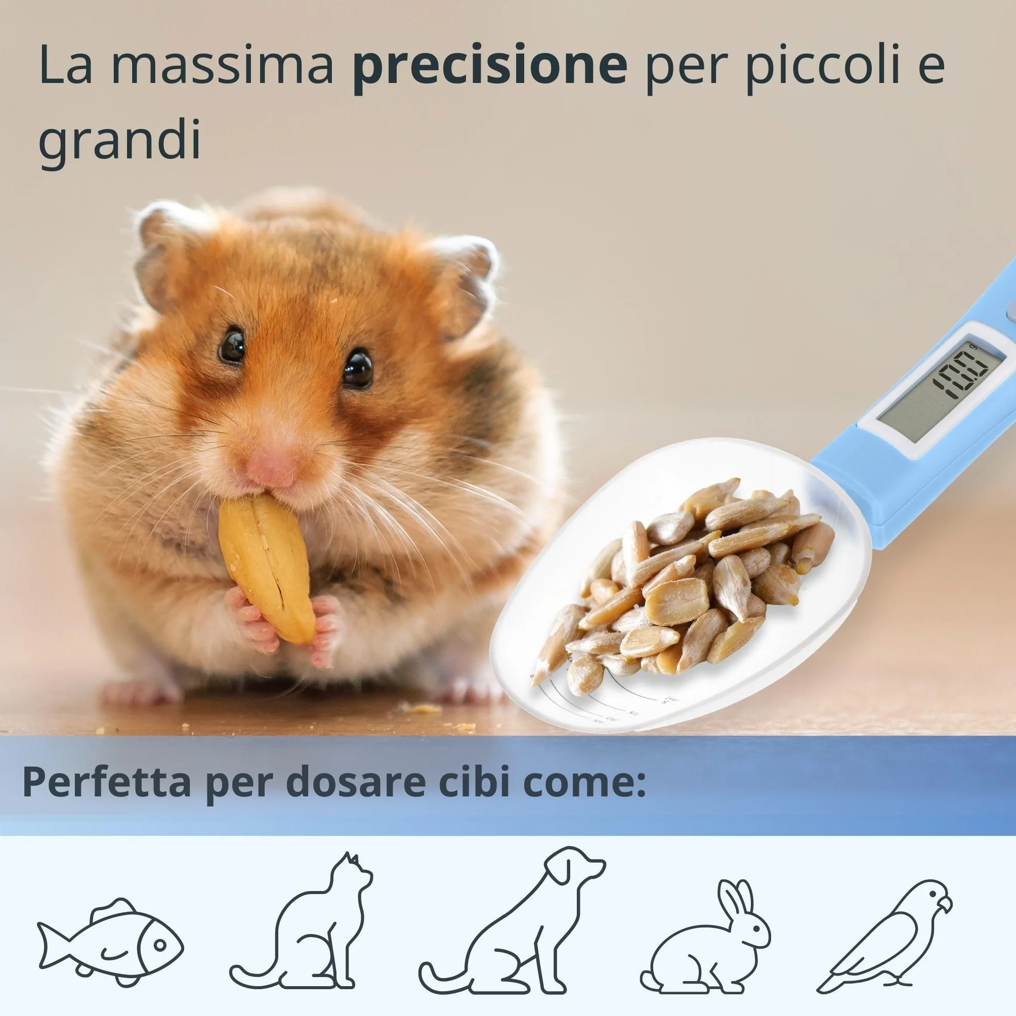ADE Bilancia digitale a cucchiaio di precisione | bilancia elettronica a cucchiaio dosatore per pesare e dosare precisi | precisione di 0,1 grammi | anche per liquidi | con display LCD | Blu