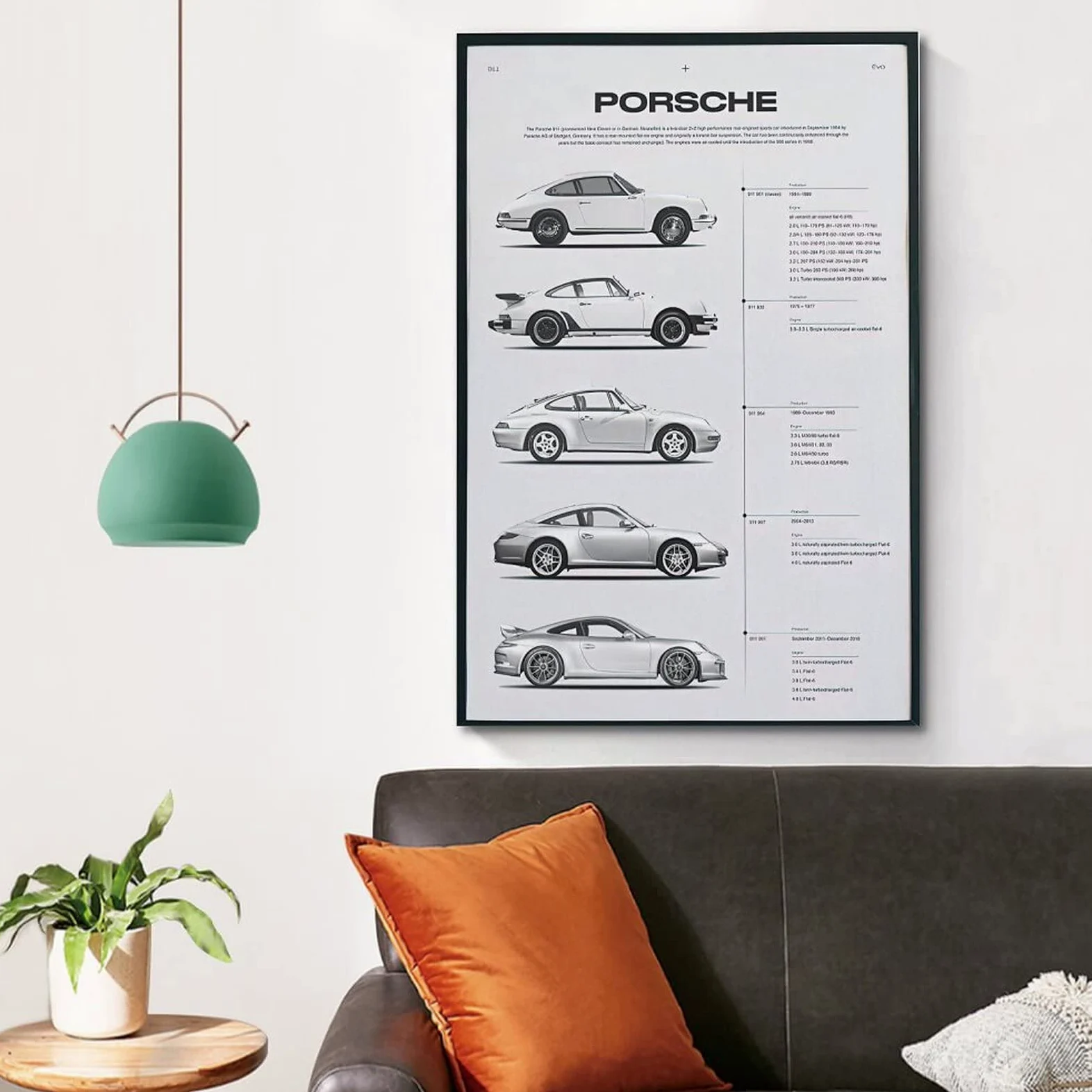 PENTAB - Poster Supercar Porsche 911 Serie di Modelli Dipinti Decorativi Tela Poster Murali e Immagine d'Arte Stampa Decorazione Moderna per Camera da Letto 30 x 45 cm
