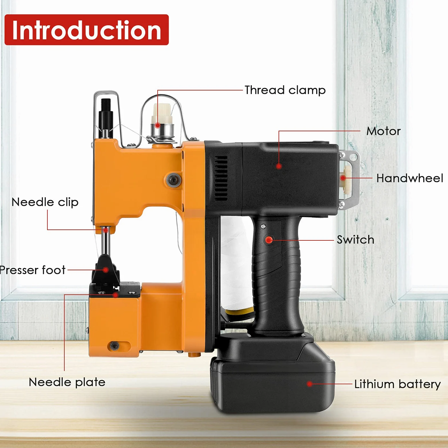Macchina da Cucire Portatile Cucitrice Portatile per Tessuti Closer Stitcher Per Borse Tessute, Borse di Pelle di Serpente, Borse di Riso