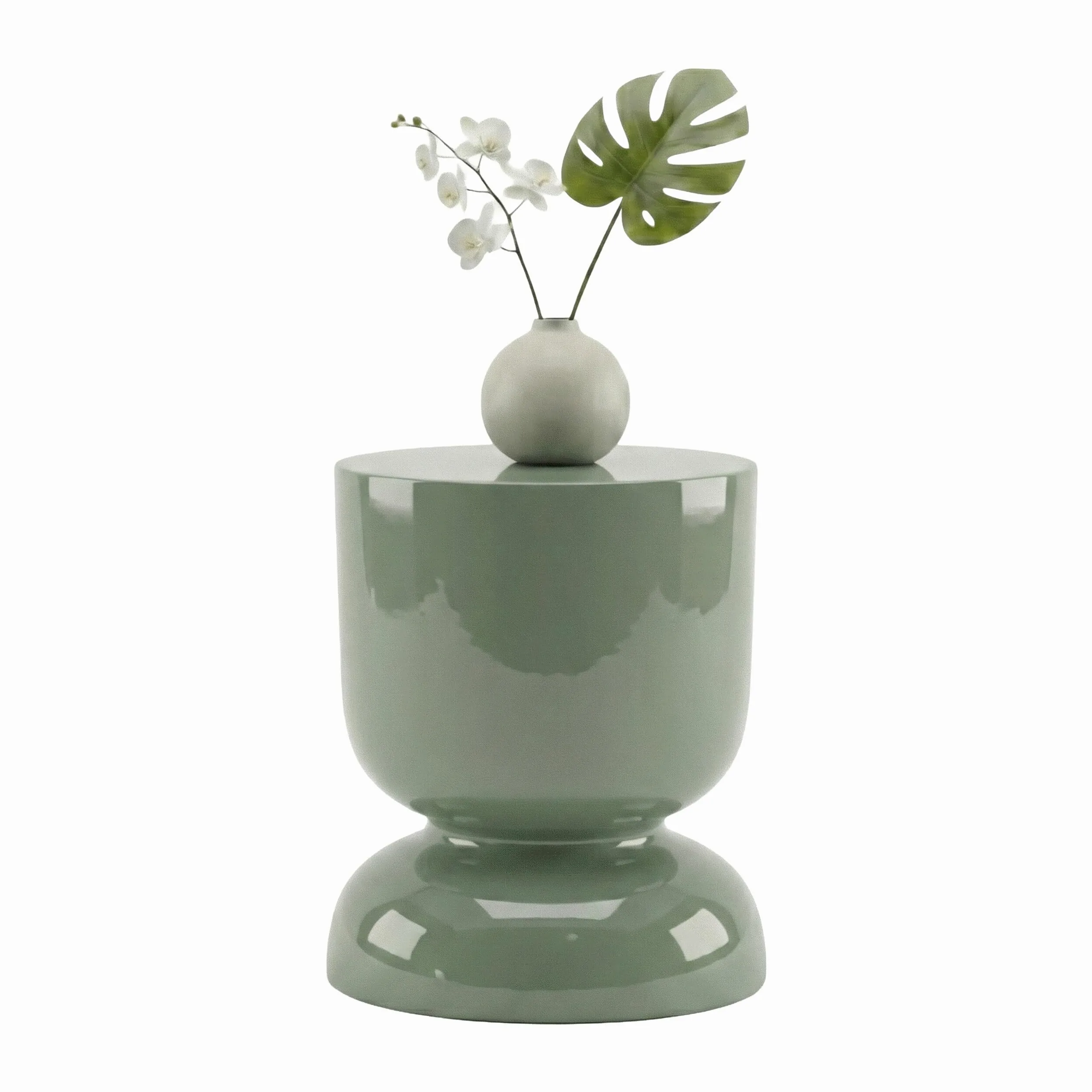 Relaxdays Tavolino & Sgabello, Design a Clessidra, Oggetto Decorativo per Soggiorno, HxD: 46 x 36
