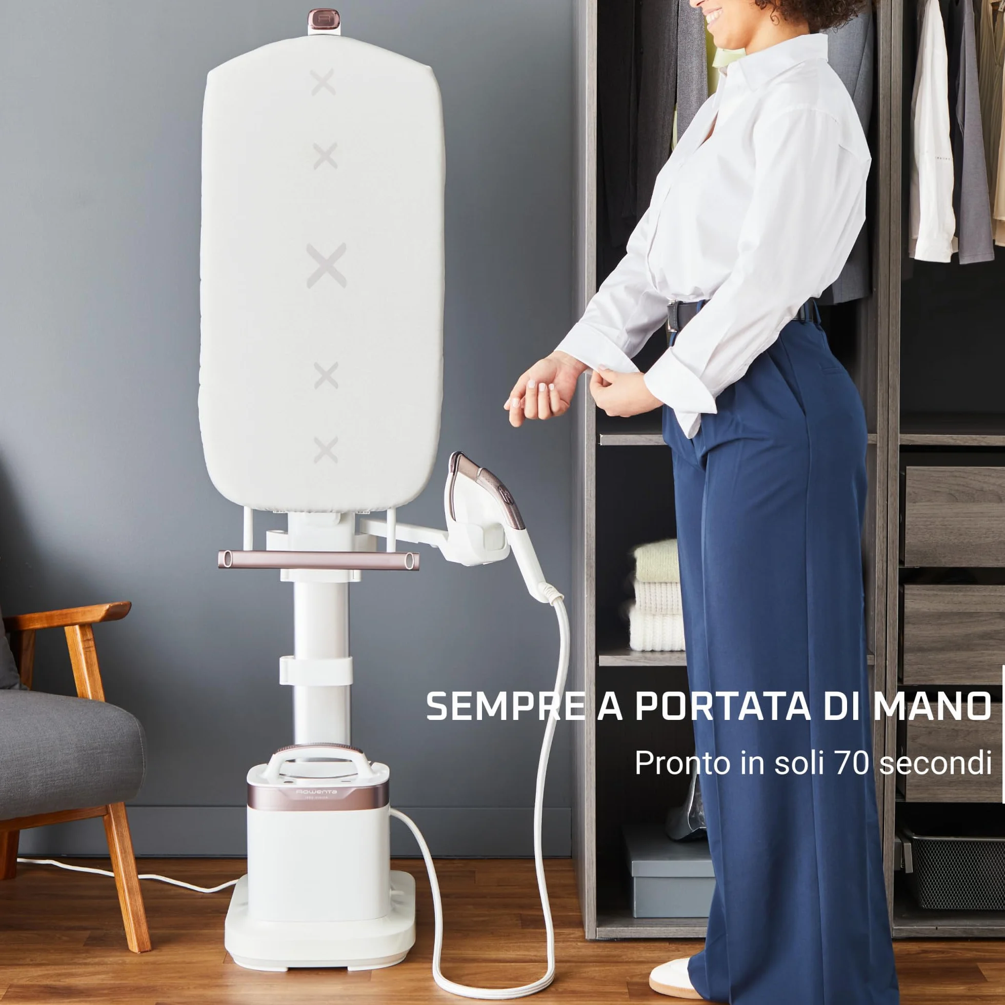 Rowenta IXEO Vision All-in-One Sistema Stiratura Vaporizzazione Asse Multi-Posizione QR1811