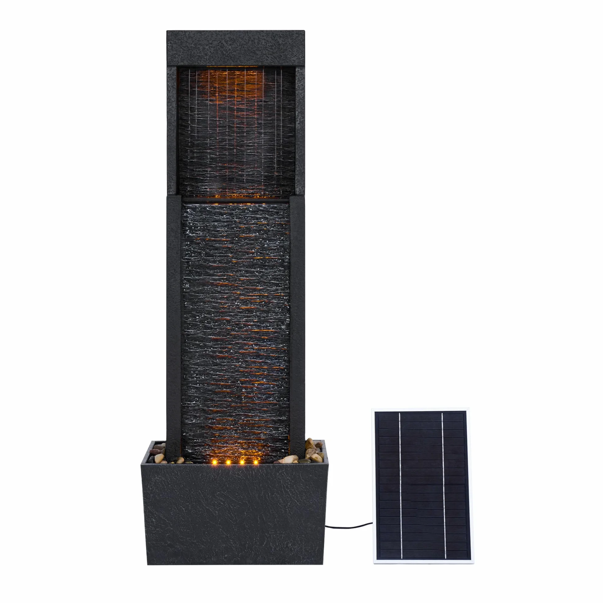 Teamson Home Fontana Solare, Resina, Grigio Pietra, Taglia Unica