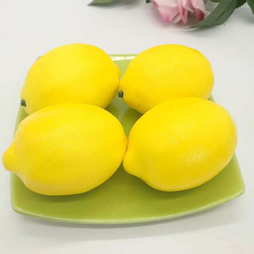 Limoni Gialli Artificiali Frutta Finta Simulazione Realistica 5 Pezzi