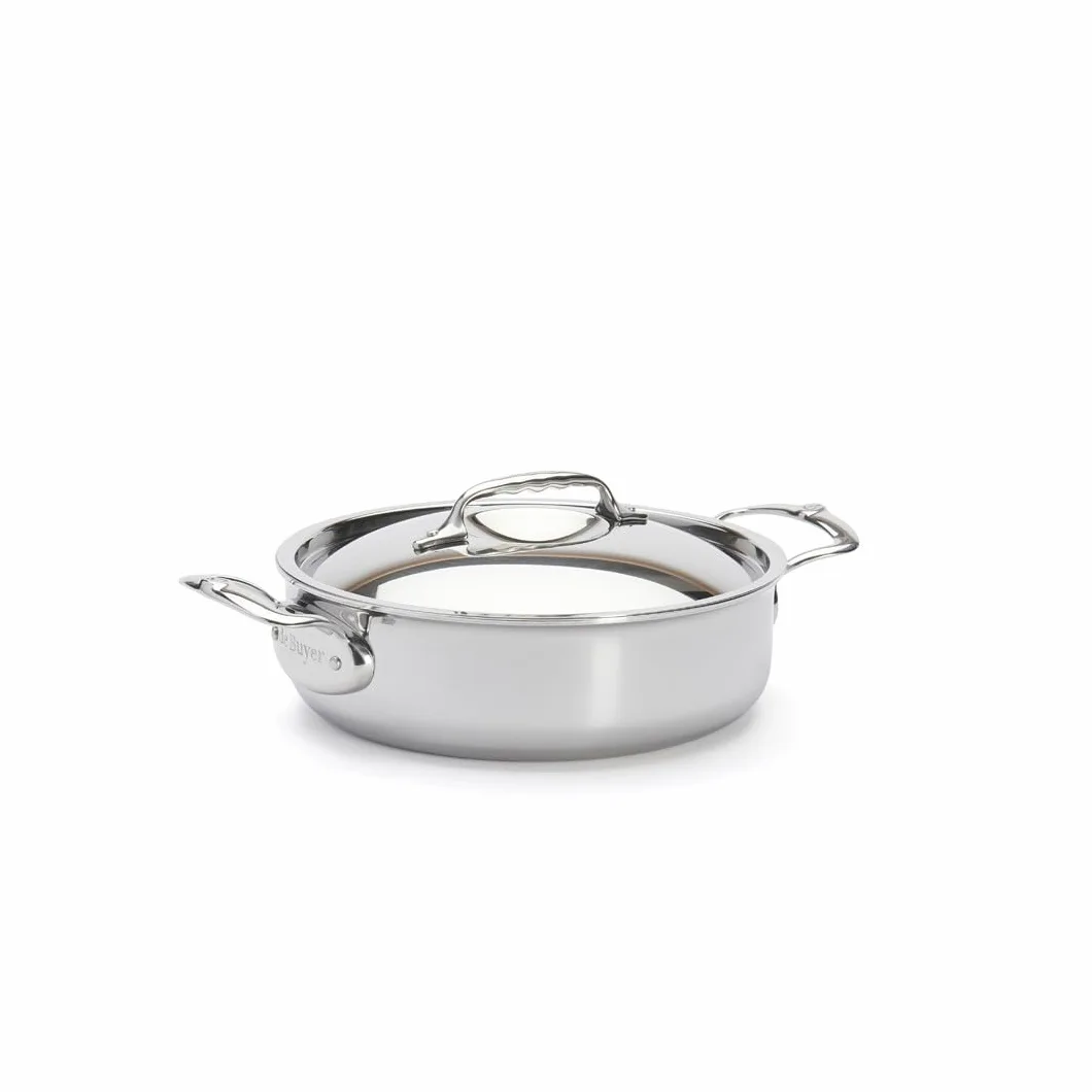 De Buyer 3741.24, Pentola sauté con Coperchio Affinity, 24 cm, Acciaio Inossidabile, Nero, Ciano, Magenta, Giallo