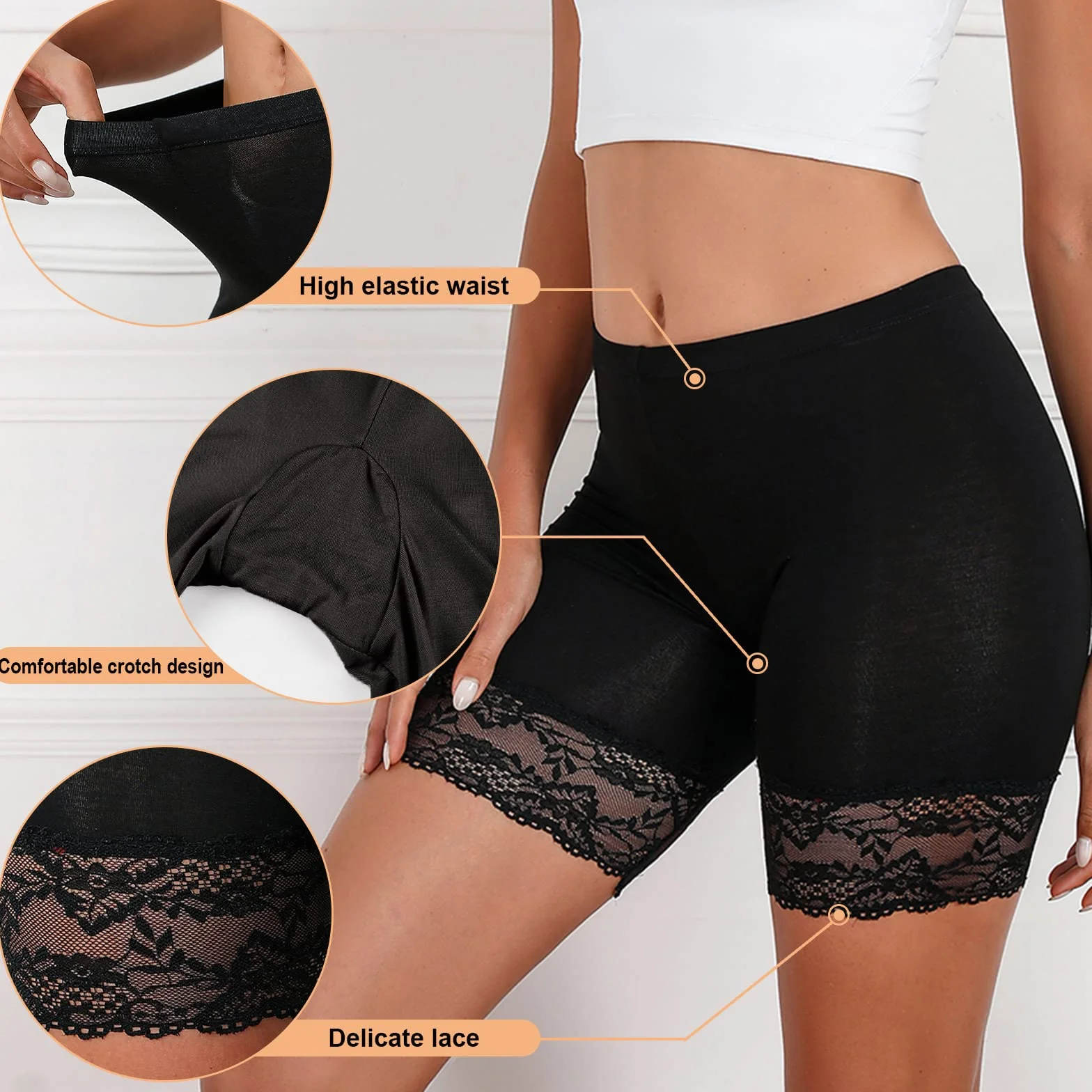 Tuopuda Pantaloncini Sottogonna Donne Estivi Fasce Antisfregamento Cosce Culotte Leggings Corti Sportivi Mutande Shorts Slipshort Elasticizzato Intimo Pantaloncini sotto Vestiti