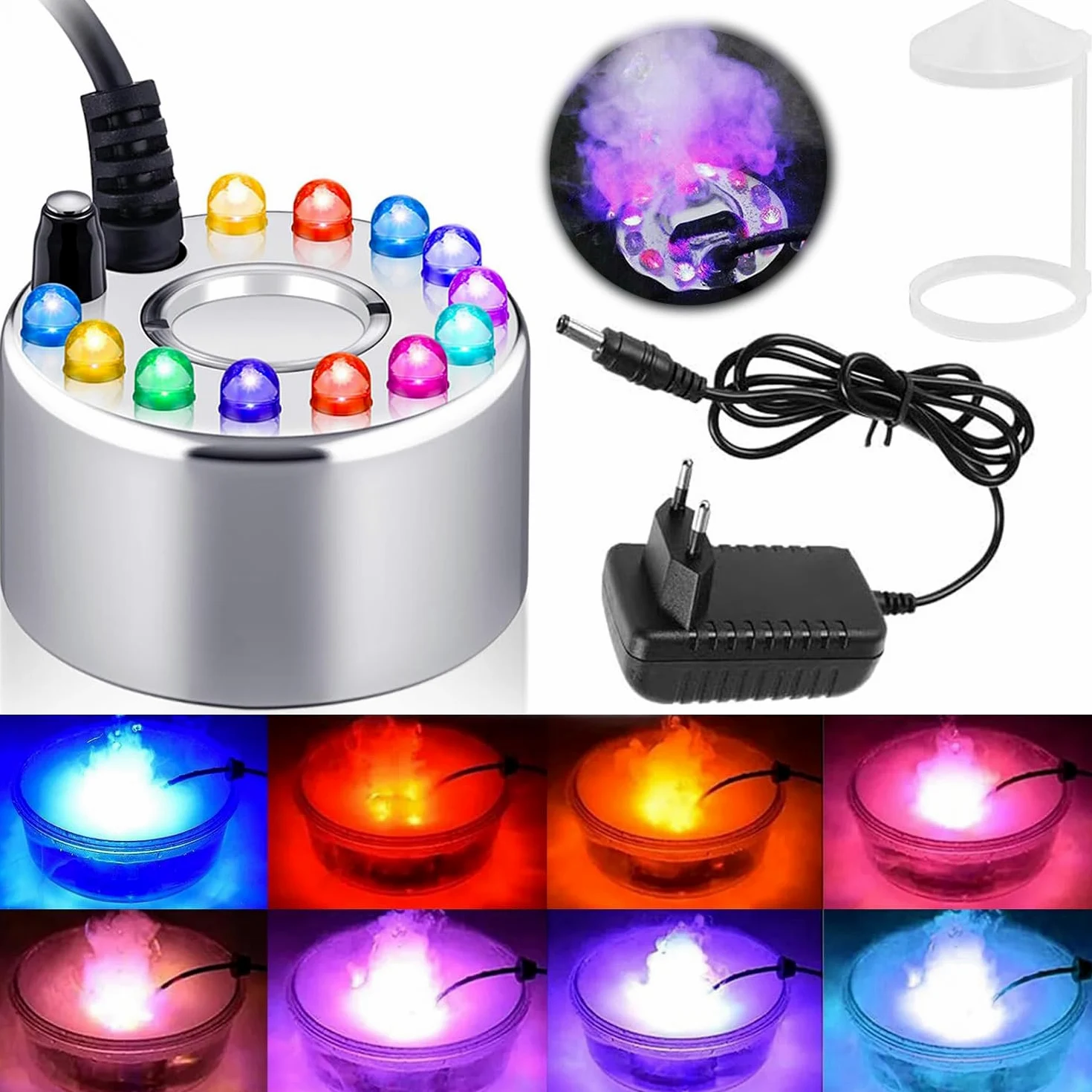 Sunshine smile Ultrasonic Fog Maker, nebulizzatore a ultrasuoni per Halloween, mini macchina per nebbia, per Halloween Pumpkin e strega, nebulizzatore in metallo, produttore di nebbia