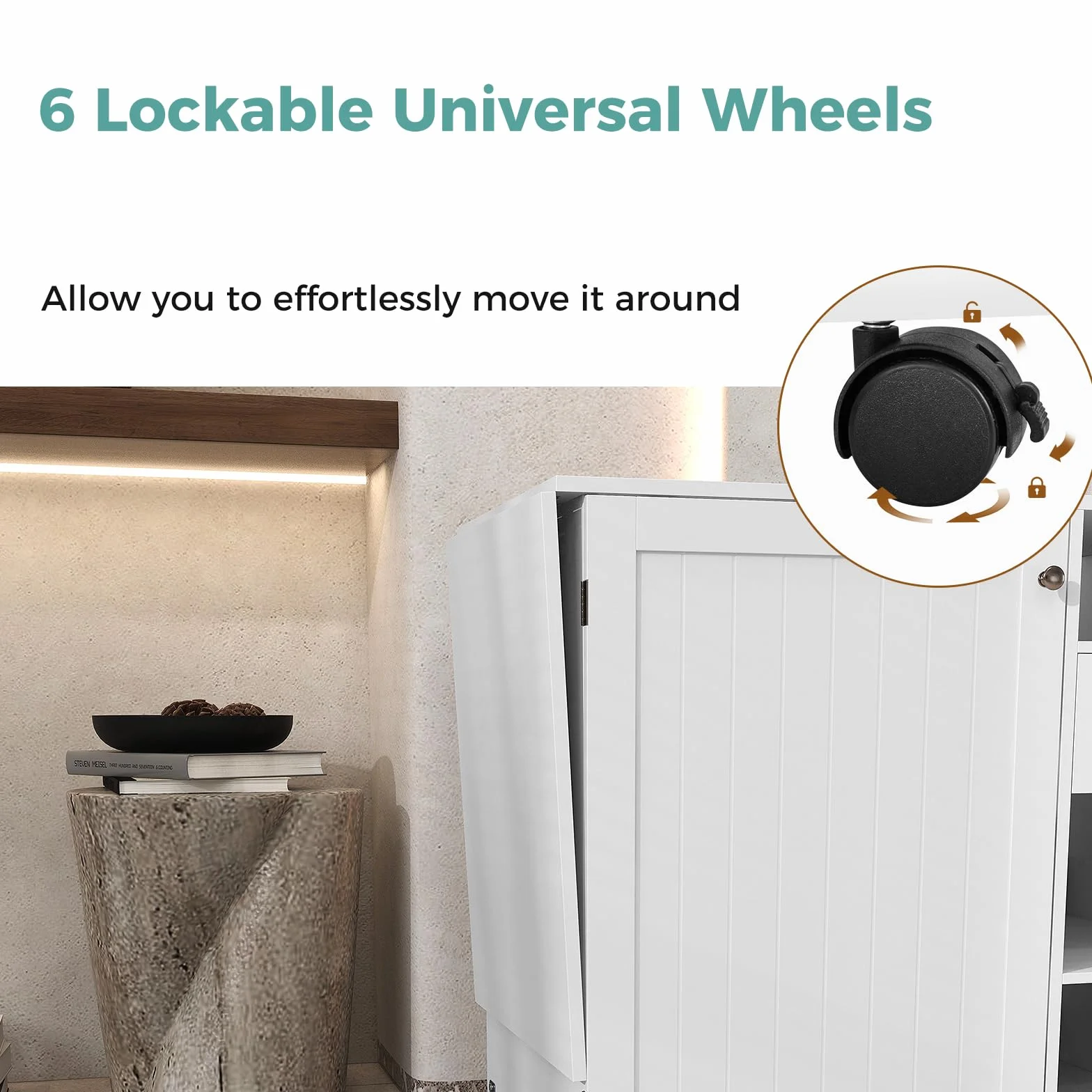 LIFEZEAL Mobile per Macchina da Cucire Tavolo con Cassetto Ripiani Ruote Pieghevole Legno