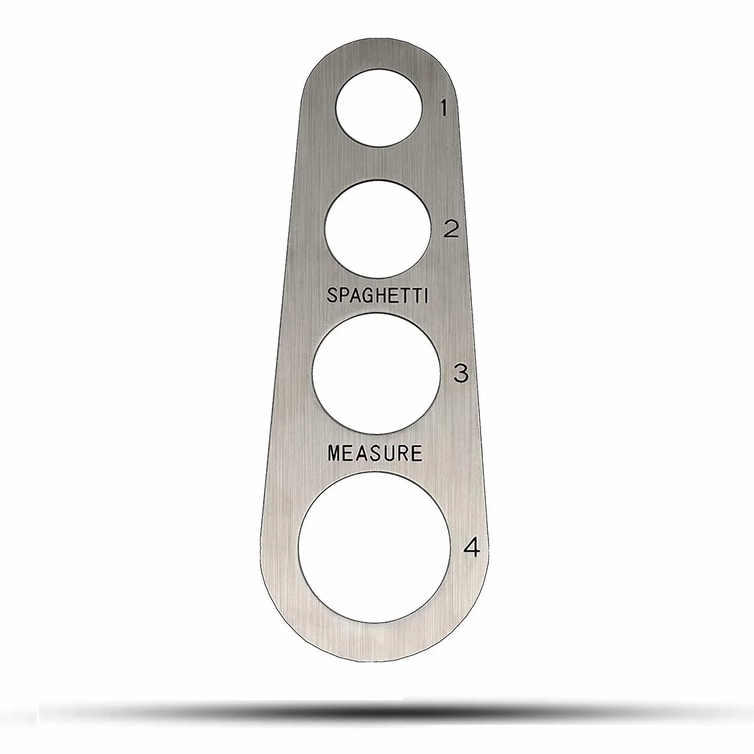 Dosaspaghetti in acciaio inox, per misurare la pasta lunga, utensile da cucina, per spaghetti, con 4 fori di misurazione (misura fino a una porzione per quattro adulti)