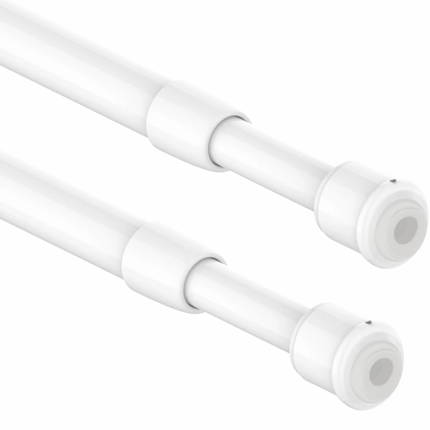 Bacchette per tende a vetro a pressione 2 pezzi estendibile diametro 10mm 45-60cm Bianco