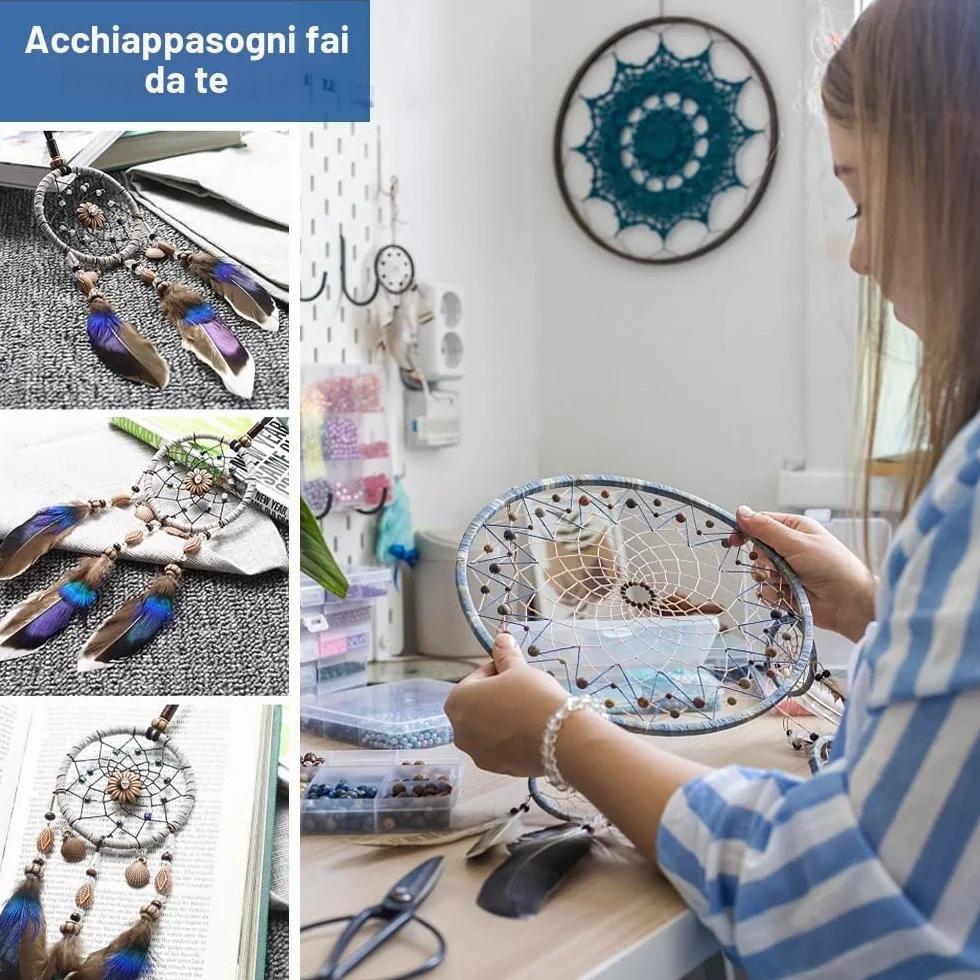 Cerchi per Acchiappasogni 20 cm Anelli in Metallo Argento per Ghirlande Nuziali Decorazioni Pareti