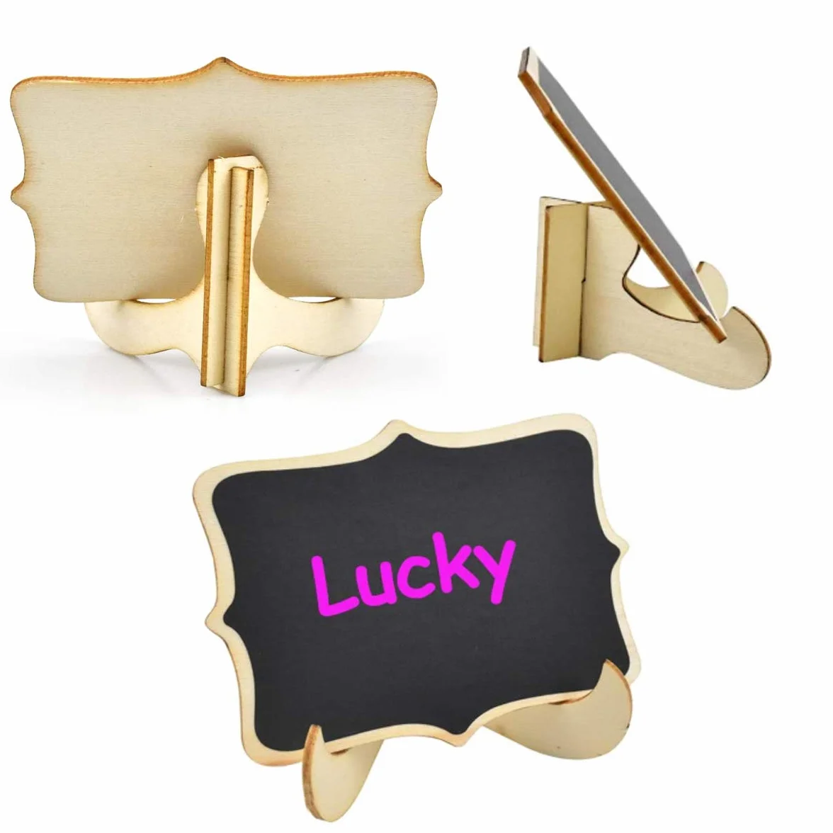 Mini Lavagnette di Legno,Jicyor 30Pezzi Legno Piccolo Decorative Segnaposto Lavagnette Messaggi Bordo con il Basamento per Decorazione Matrimonio Natale Feste 10 x 7.6 CM