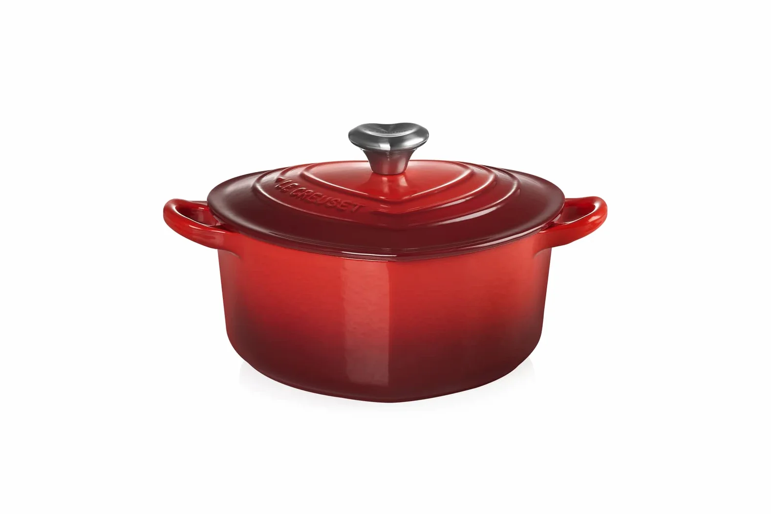 LE CREUSET Cocotte a cuore in ghisa vetrificata con pomello a cuore, 20 cm, Ciliegia, 21401200602455