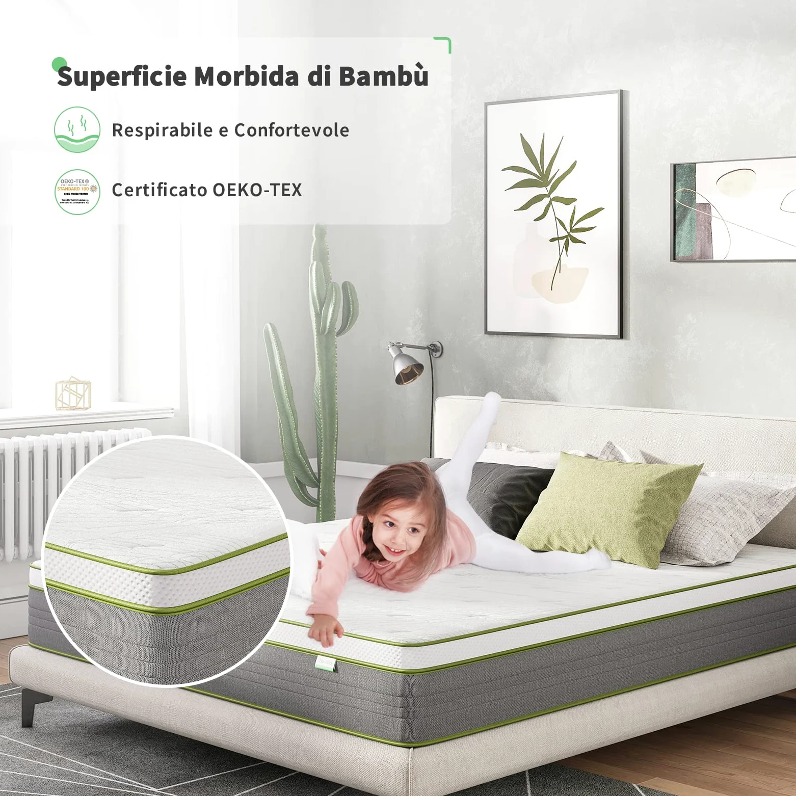 Novilla Materasso 140x190 Ibrido, Materasso Matrimoniale Molle Insacchettate e Schiuma Comfort Altezza 26cm, Mid-resistentissimo Isolamento del Movimento Fresco e Traspirante