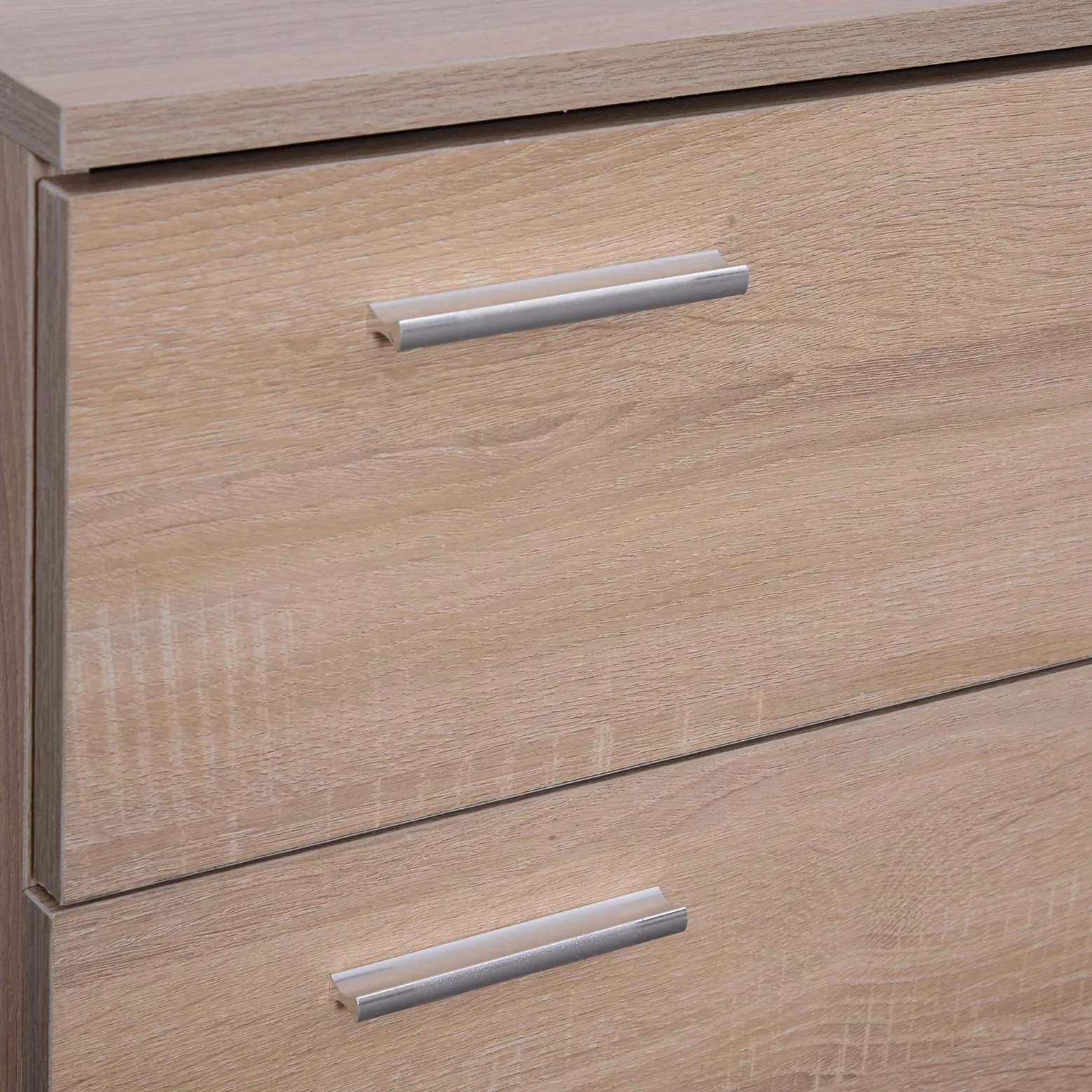 HOMCOM Set Arredo Guardaroba 3 in 1 con Specchio e Scarpiera da Ingresso Pannello Truciolare 90 x 21.5 x 116cm Quercia